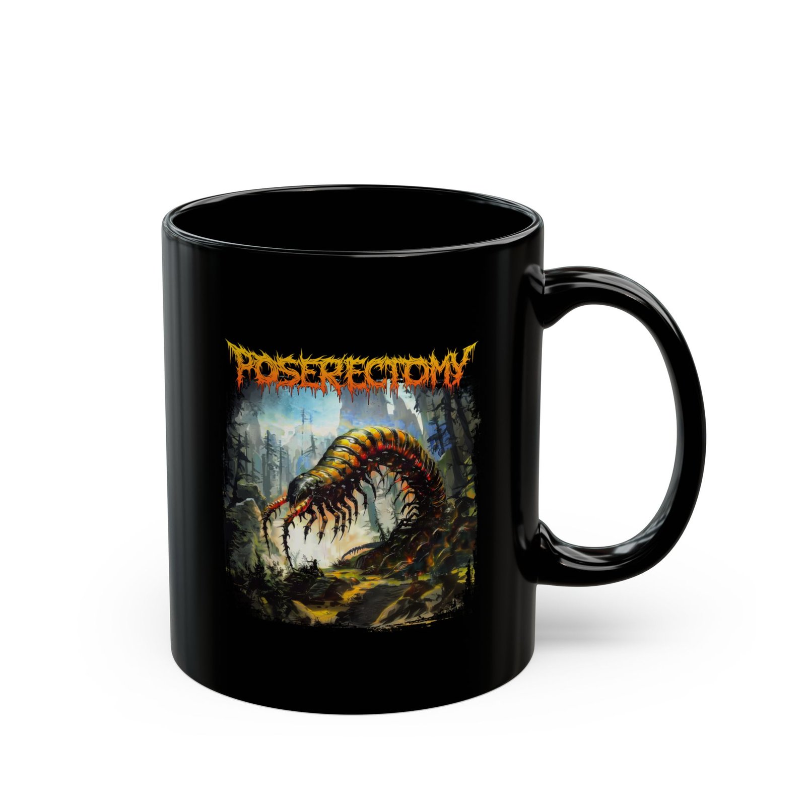 Poserectomy - Experimentation (Broken Curfew Records) 11oz Black Mugs - Image 3