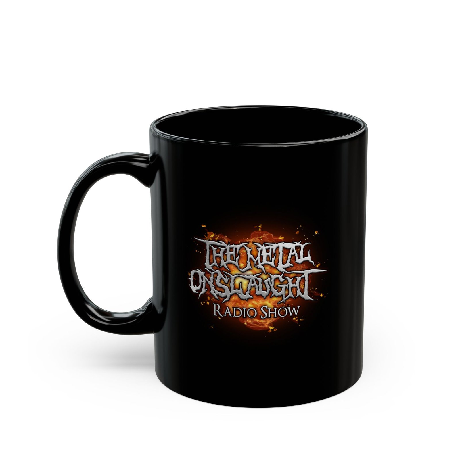 The Metal Onslaught Radio Show 11oz Black Mugs
