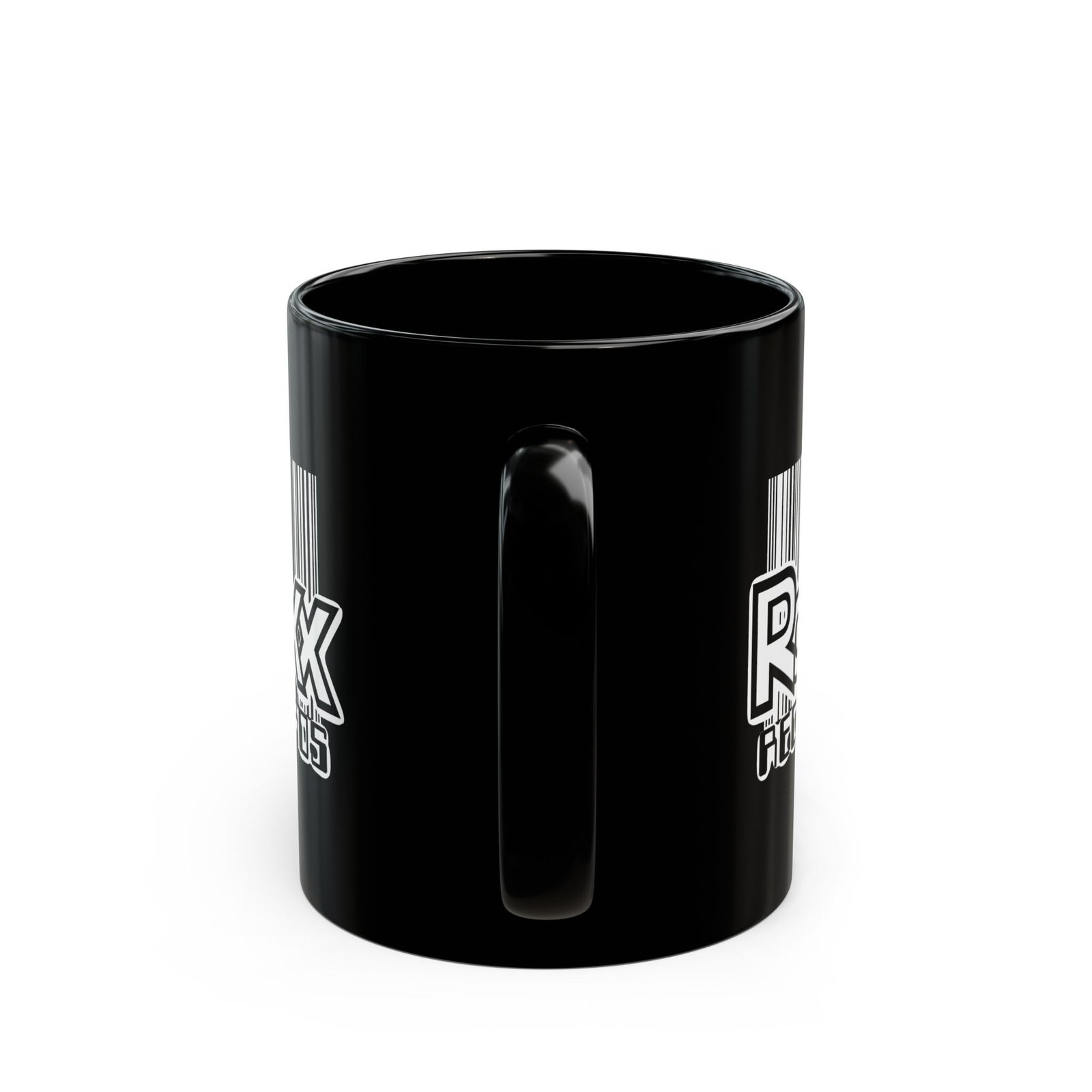 Roxx Records Logo 11oz Black Mugs - Image 4