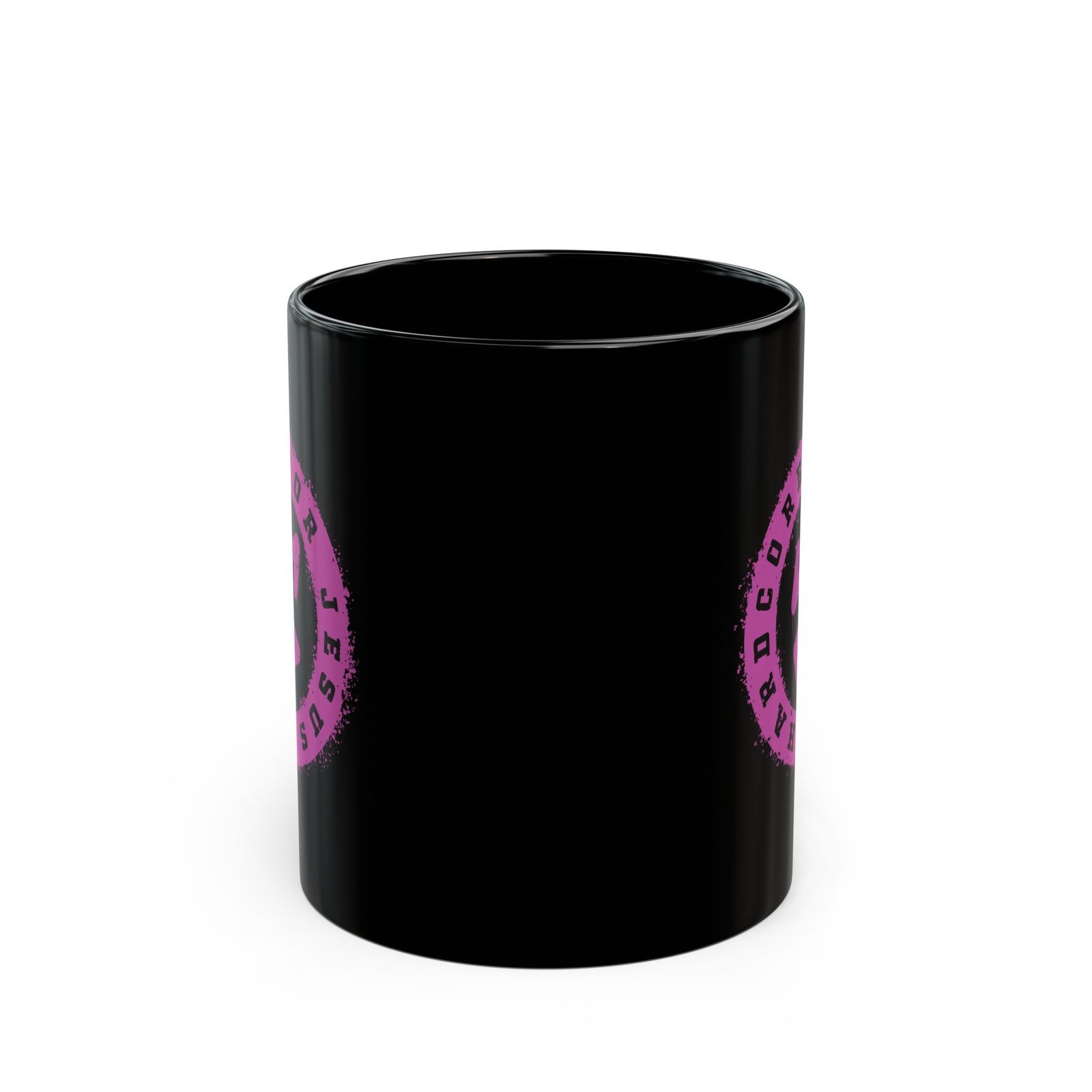 Hardcore For Jesus Purple Logo 11oz Black Mugs - Image 2