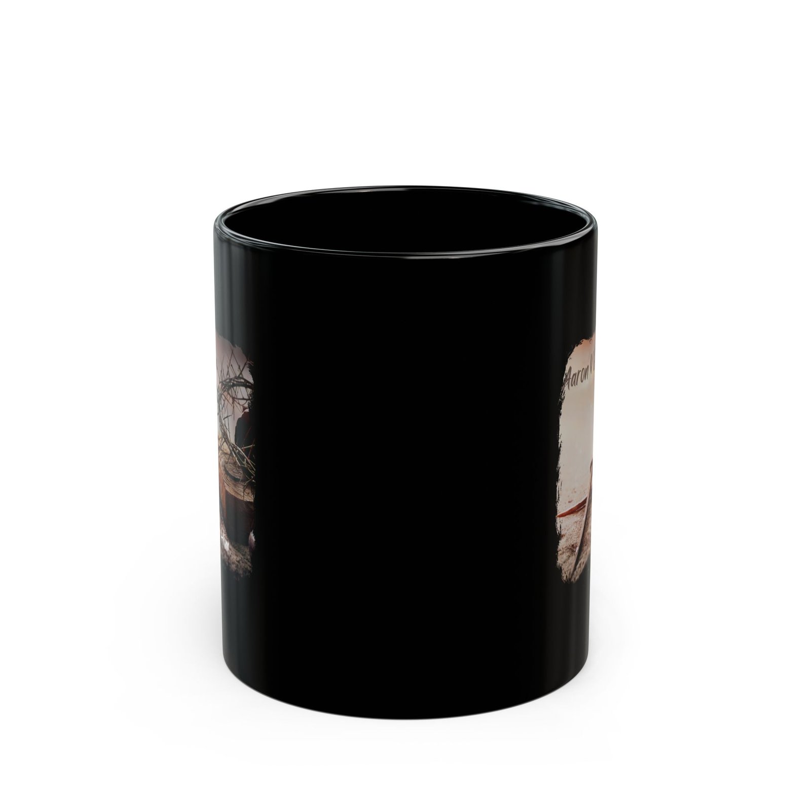 Aaron V Graham - Trust In Him 11oz Black Mugs - Image 2