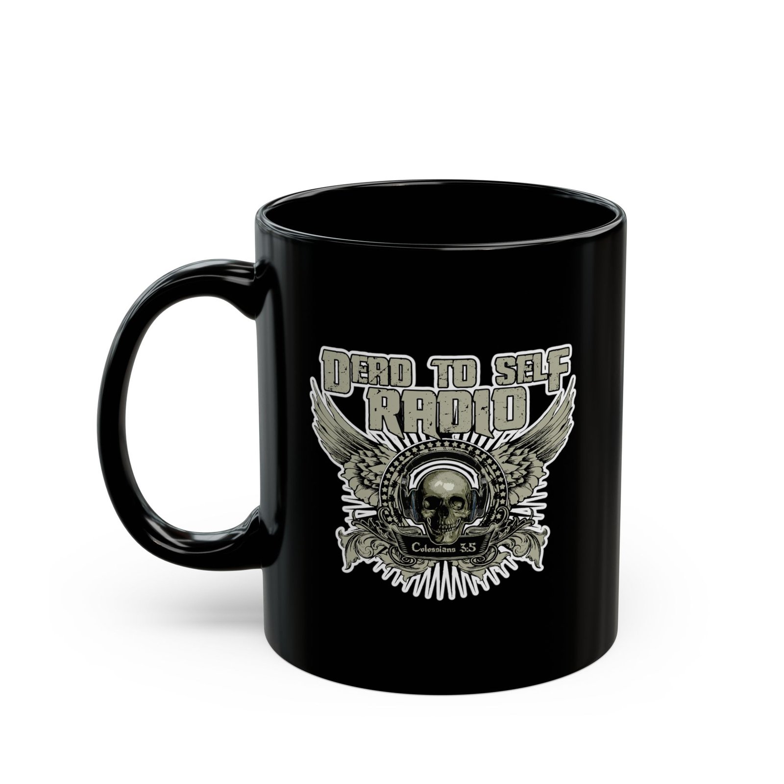 Dead To Self Radio Winged Logo 11oz Black Mugs
