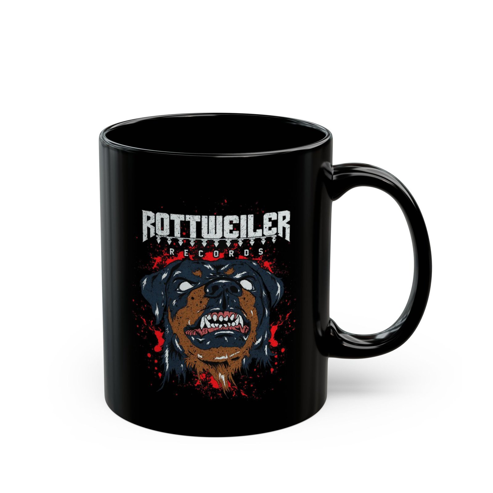 Rottweiler Records 11oz Black Mugs - Image 3