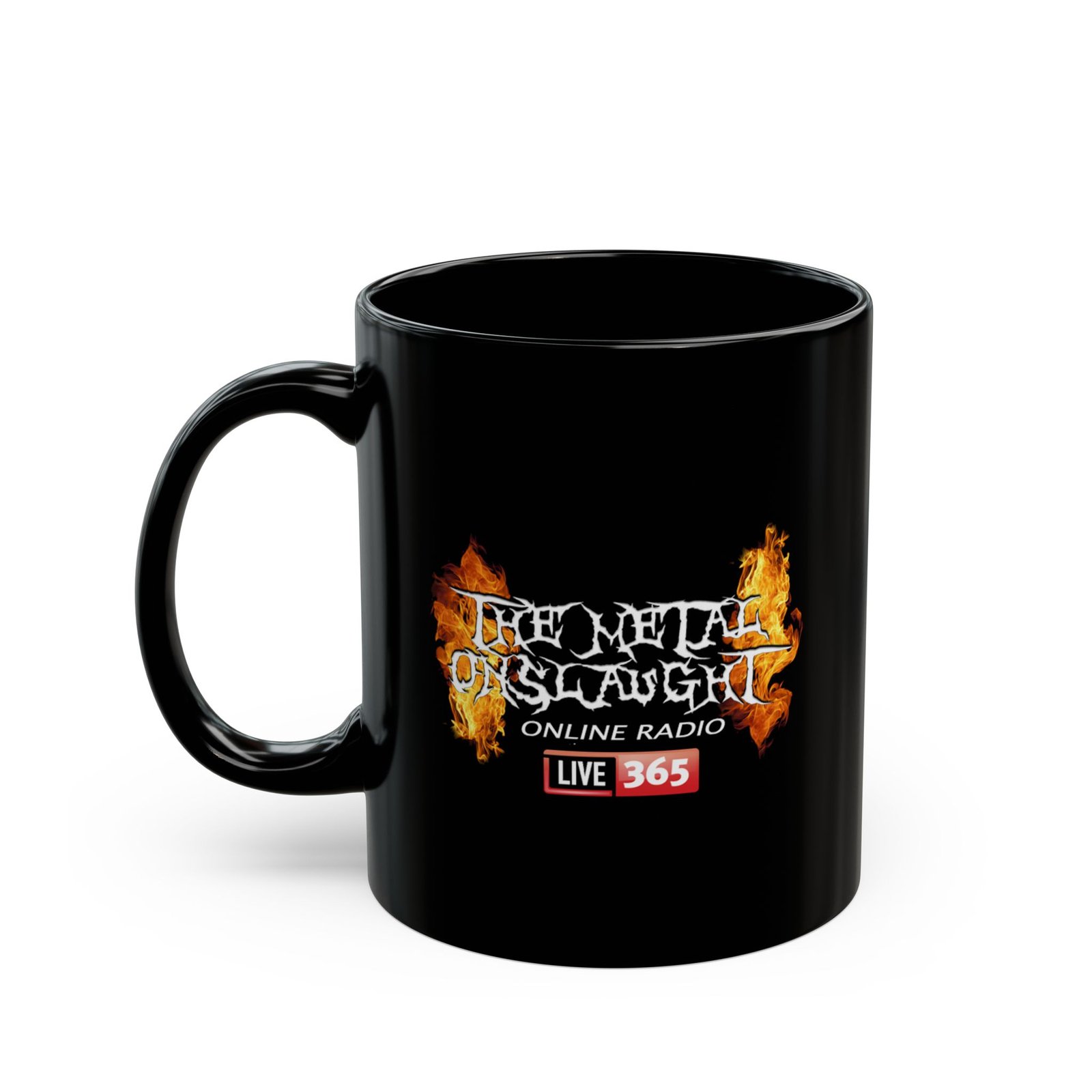 The Metal Onslaught Radio365 11oz Black Mugs