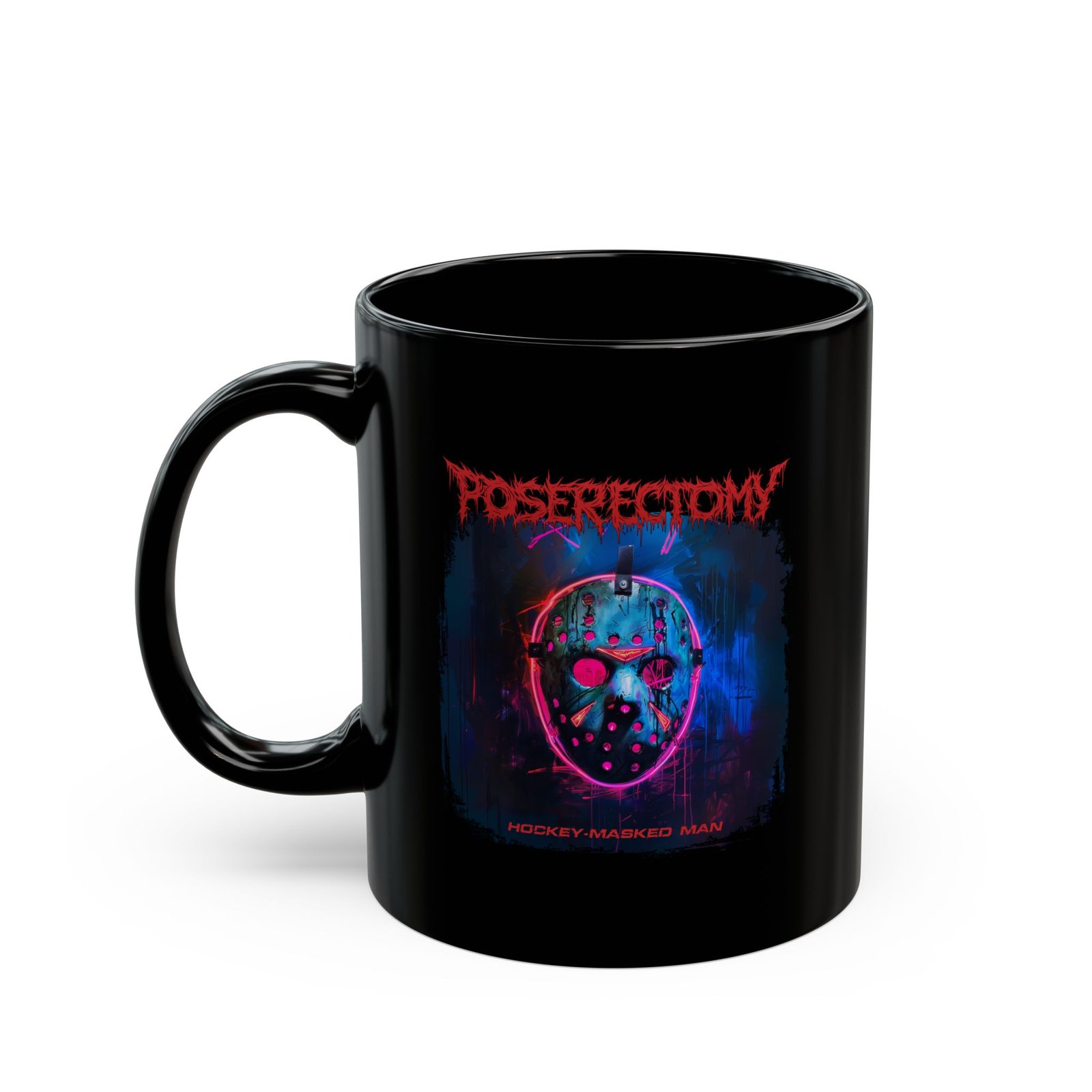 Poserectomy - Hockey-Masked Man (Broken Curfew Records) 11oz Black Mugs