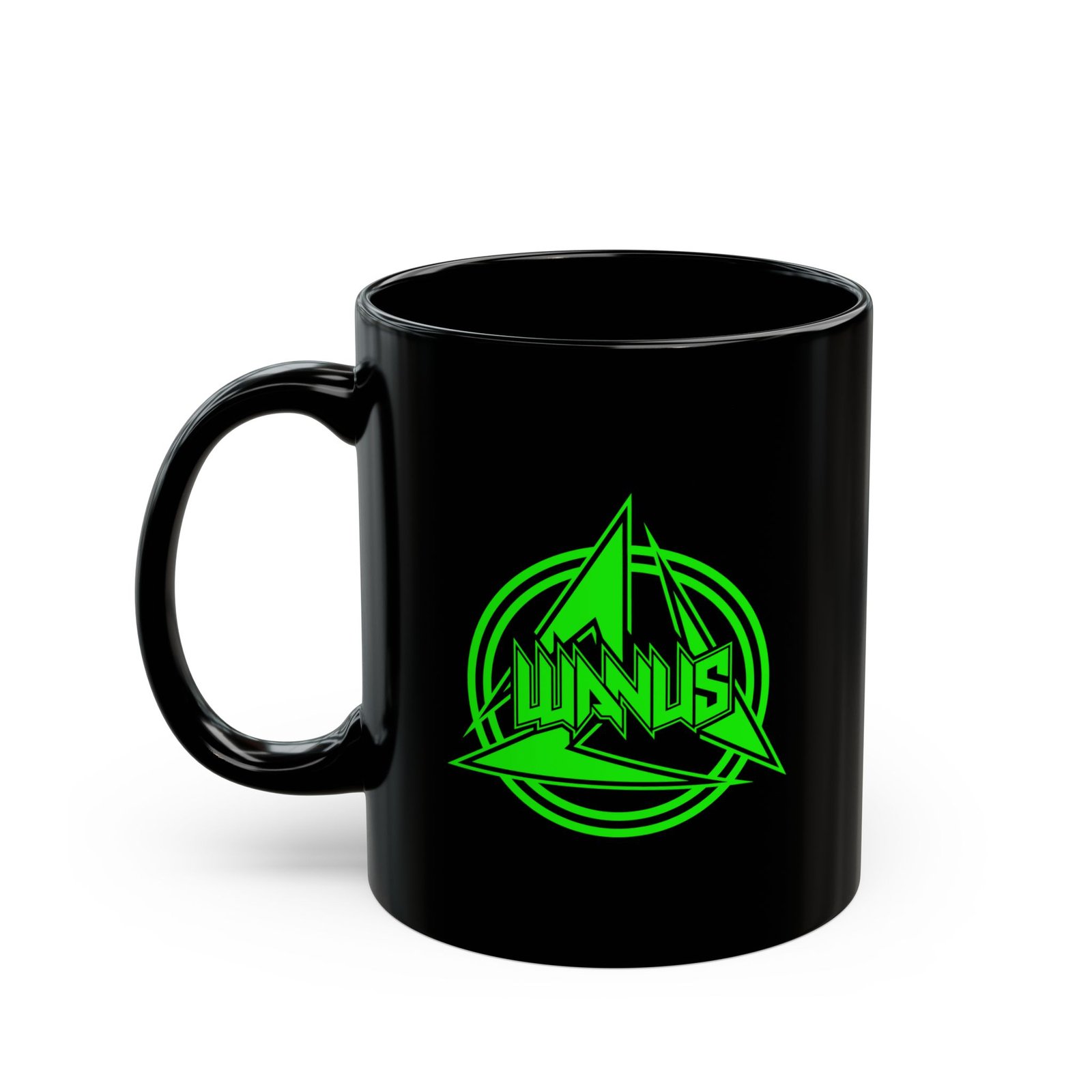 Wanus Green Logo 11oz Black Mugs