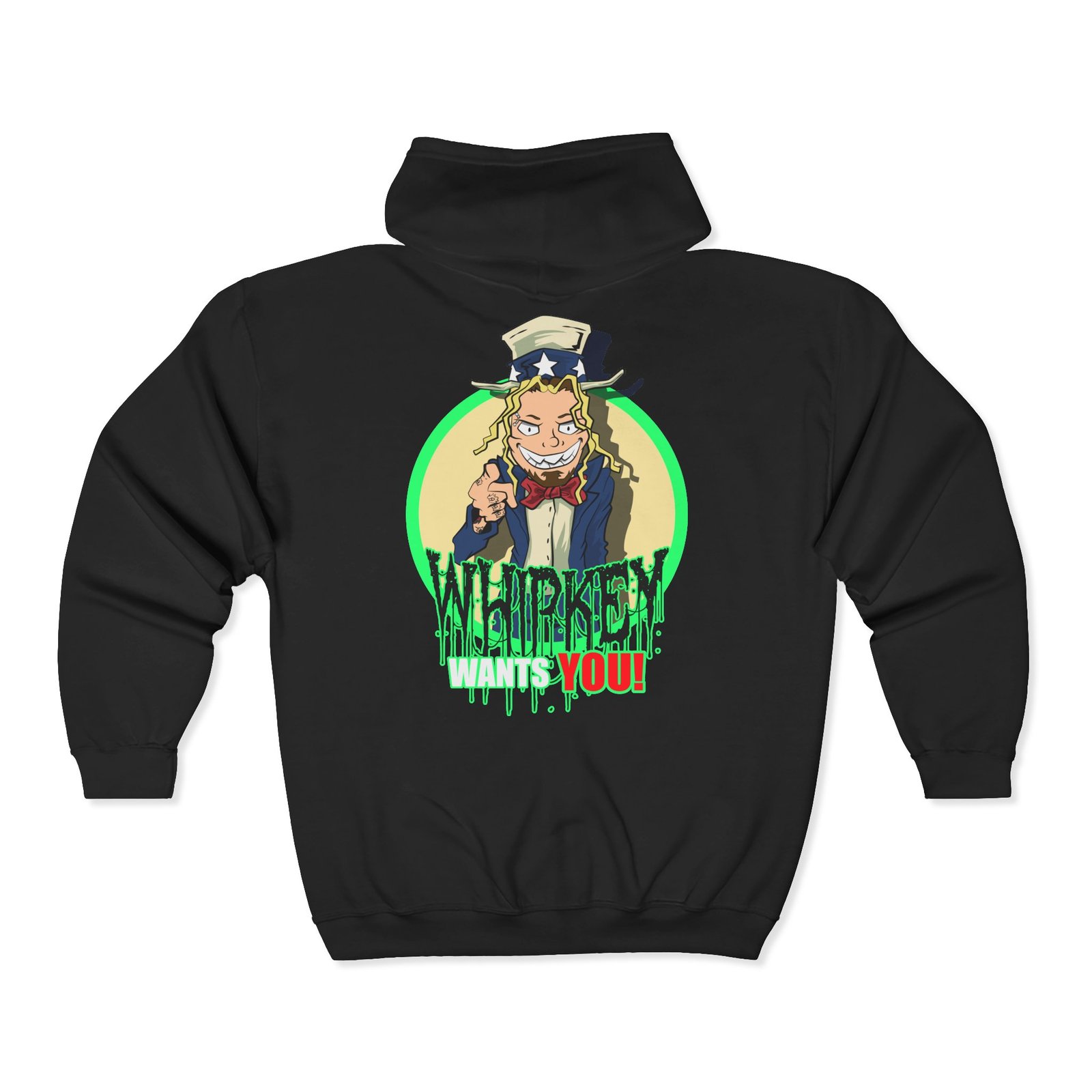 Whipkey - I Want You (Green) Full Zip Hooded Sweatshirt (2-Sided)