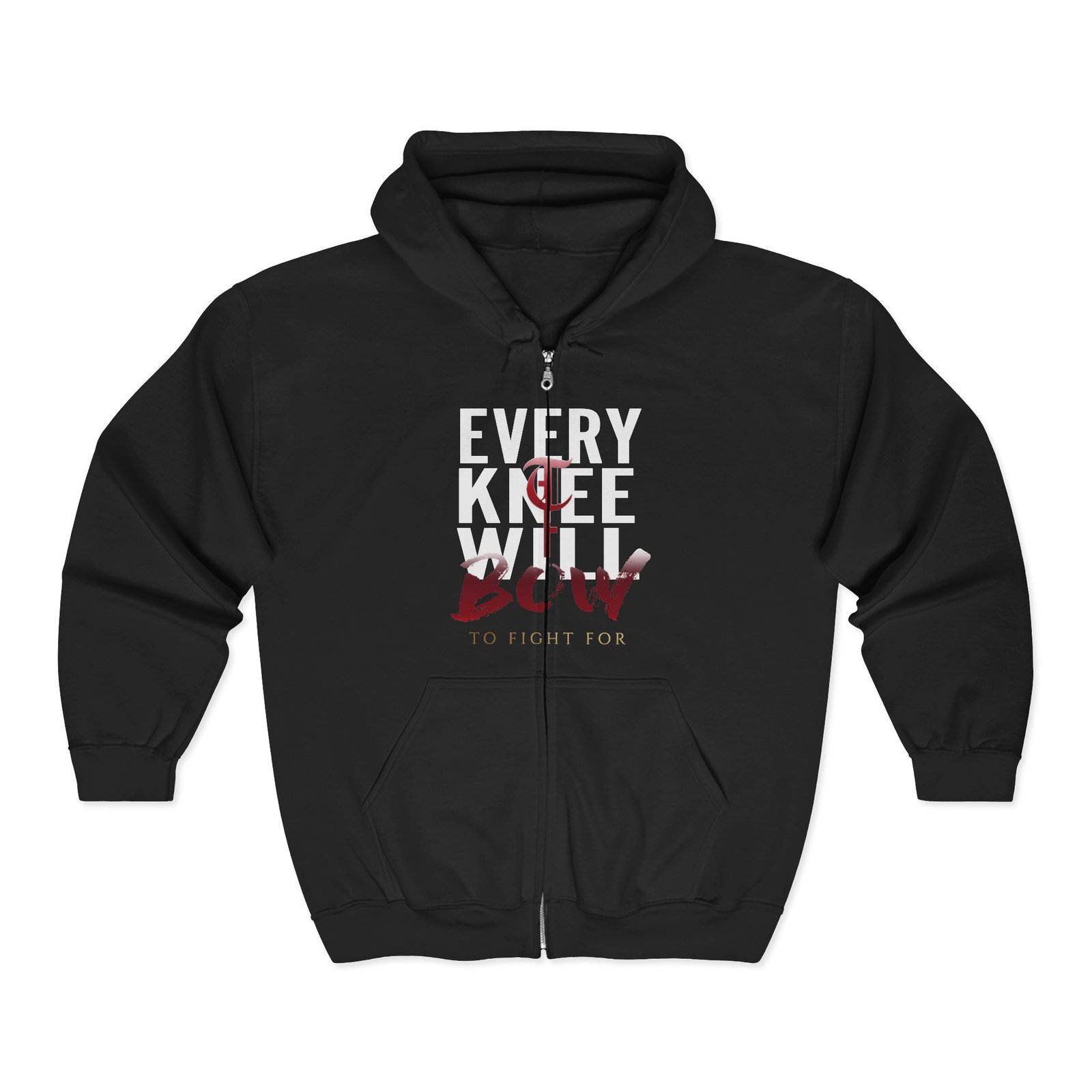 To Fight For - Every Knee Full Zip Hooded Sweatshirt - Image 2