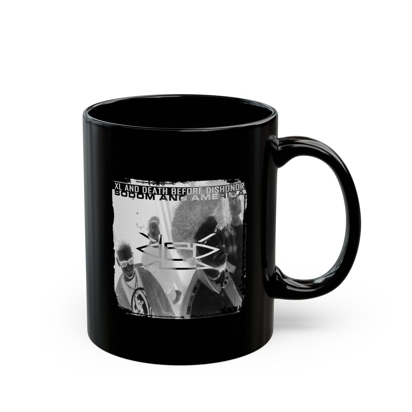 XL & DBD - Sodom & America 11oz Black Mugs - Image 3