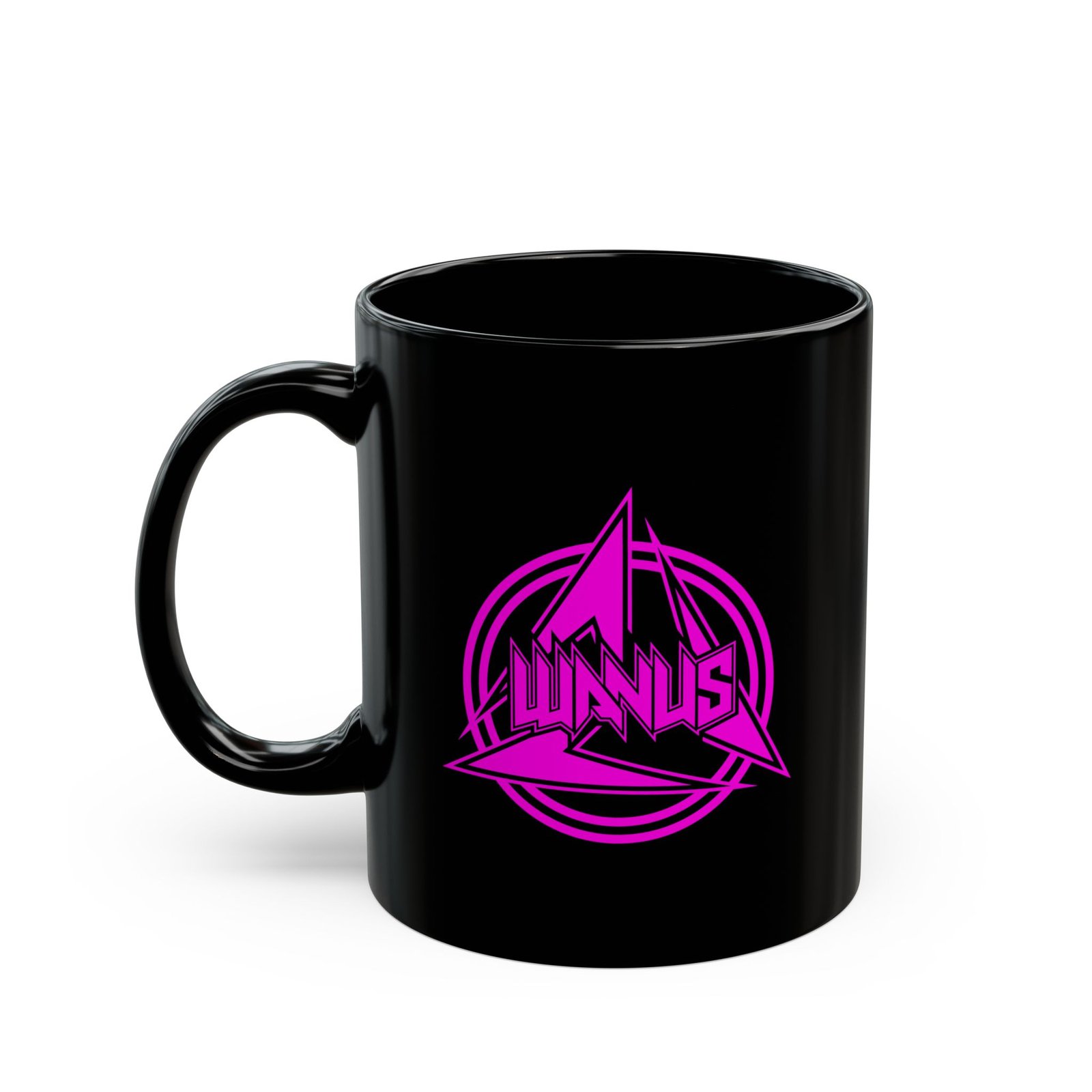 Wanus Pink Logo 11oz Black Mugs