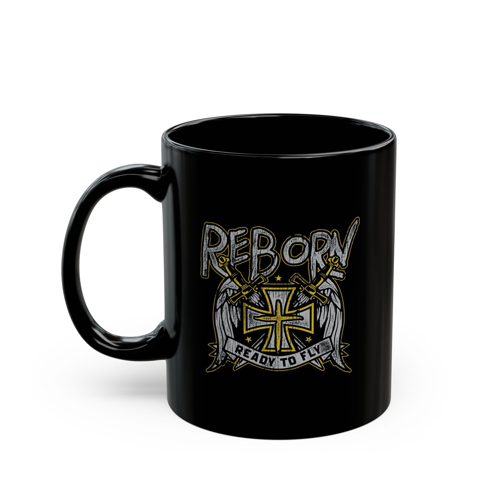 Reborn - Ready To Fly 11oz Black Mugs