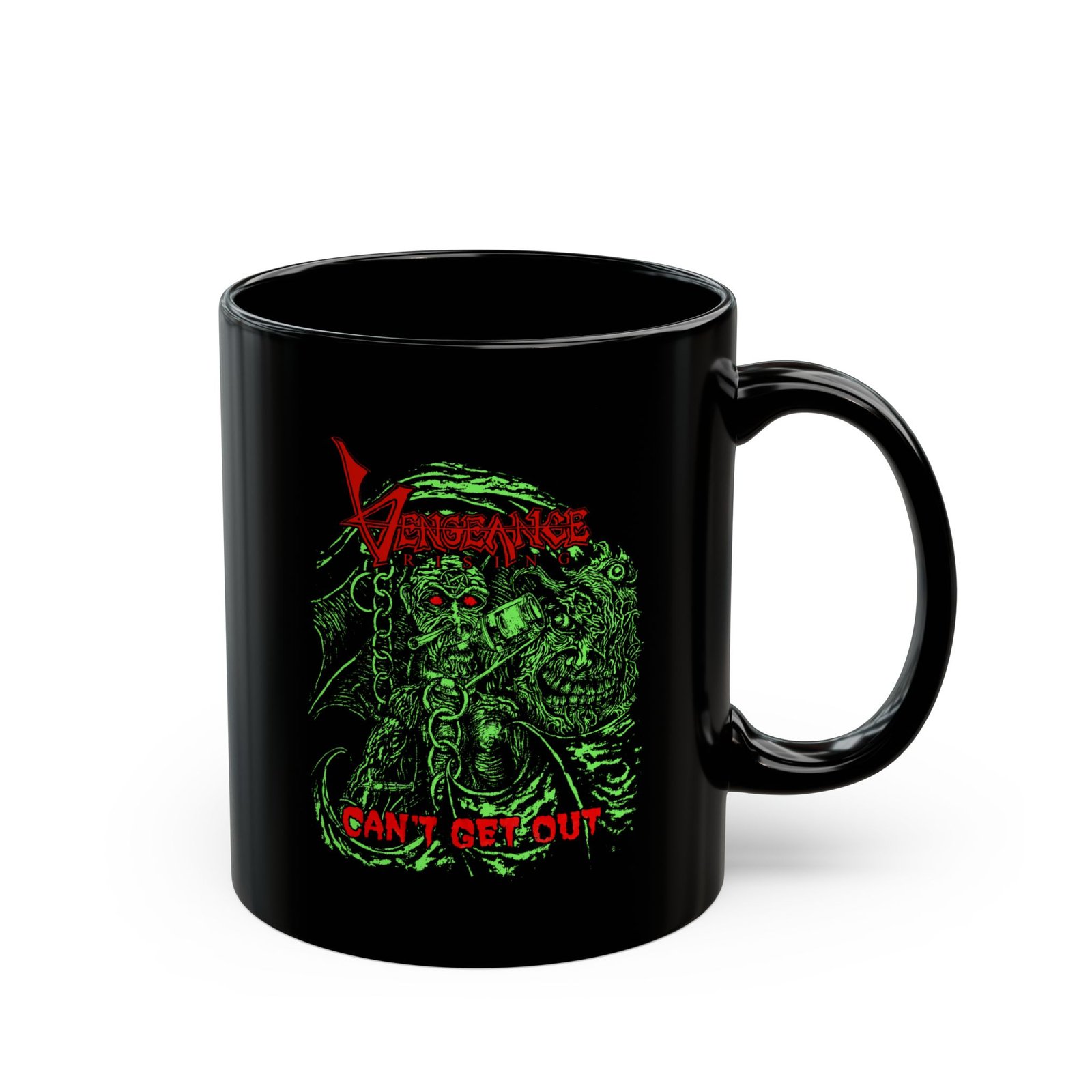 Vengeance Rising - Can't Get Out Green Version 11oz Black Mugs - Image 3