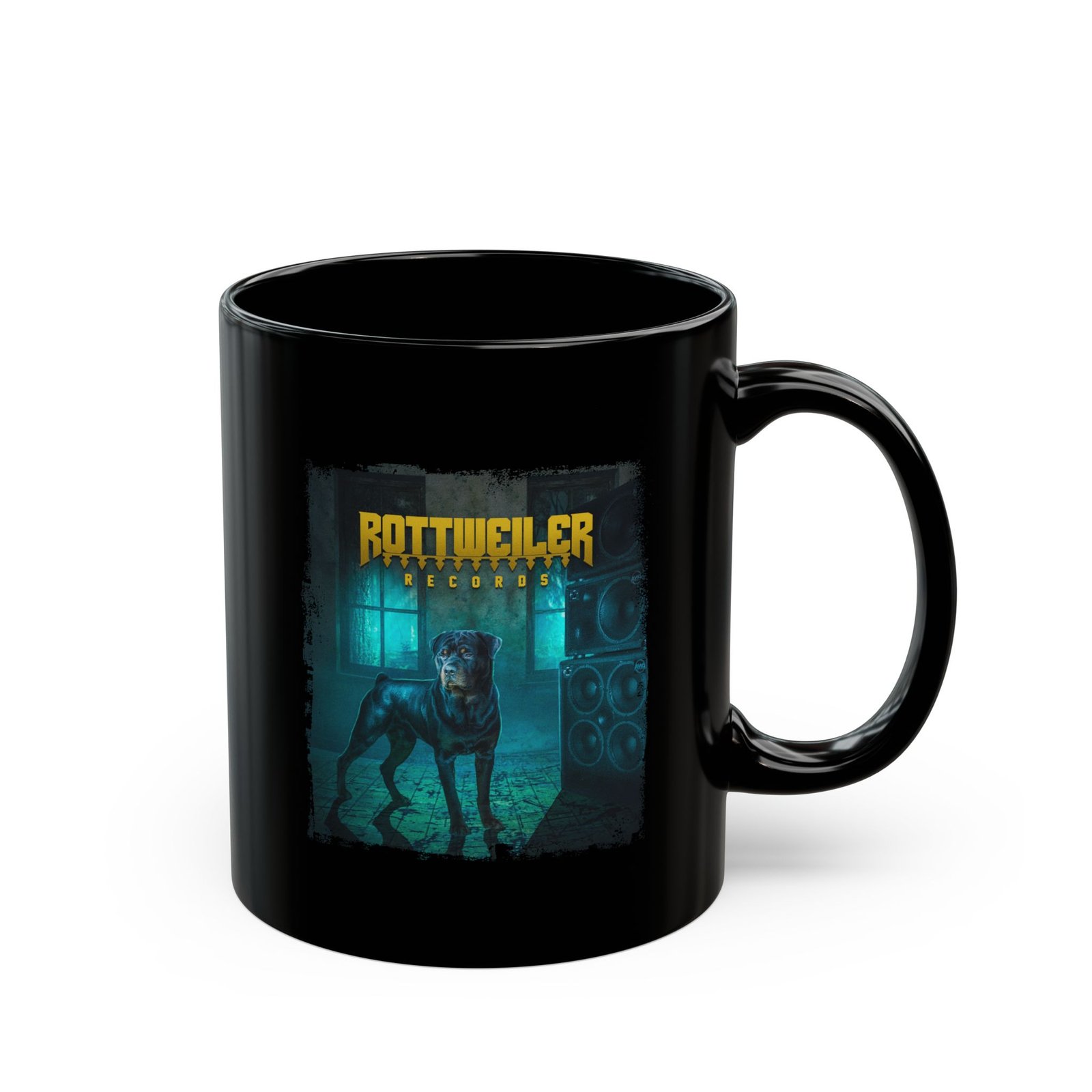 Rottweiler Records Speakers 11oz Black Mugs - Image 3