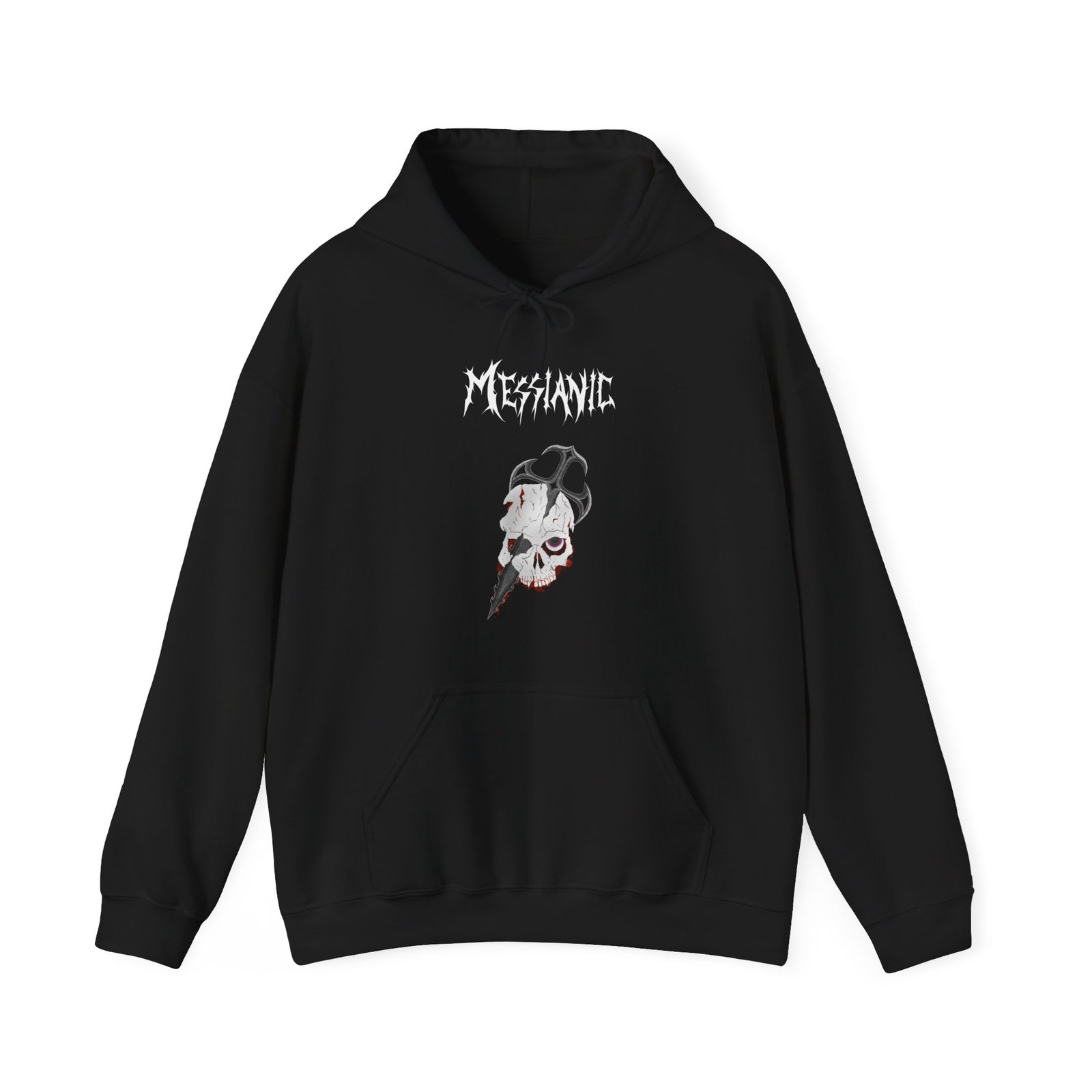 Messianic Skull White Logo Pullover Hooded Sweatshirt (2-Sided)