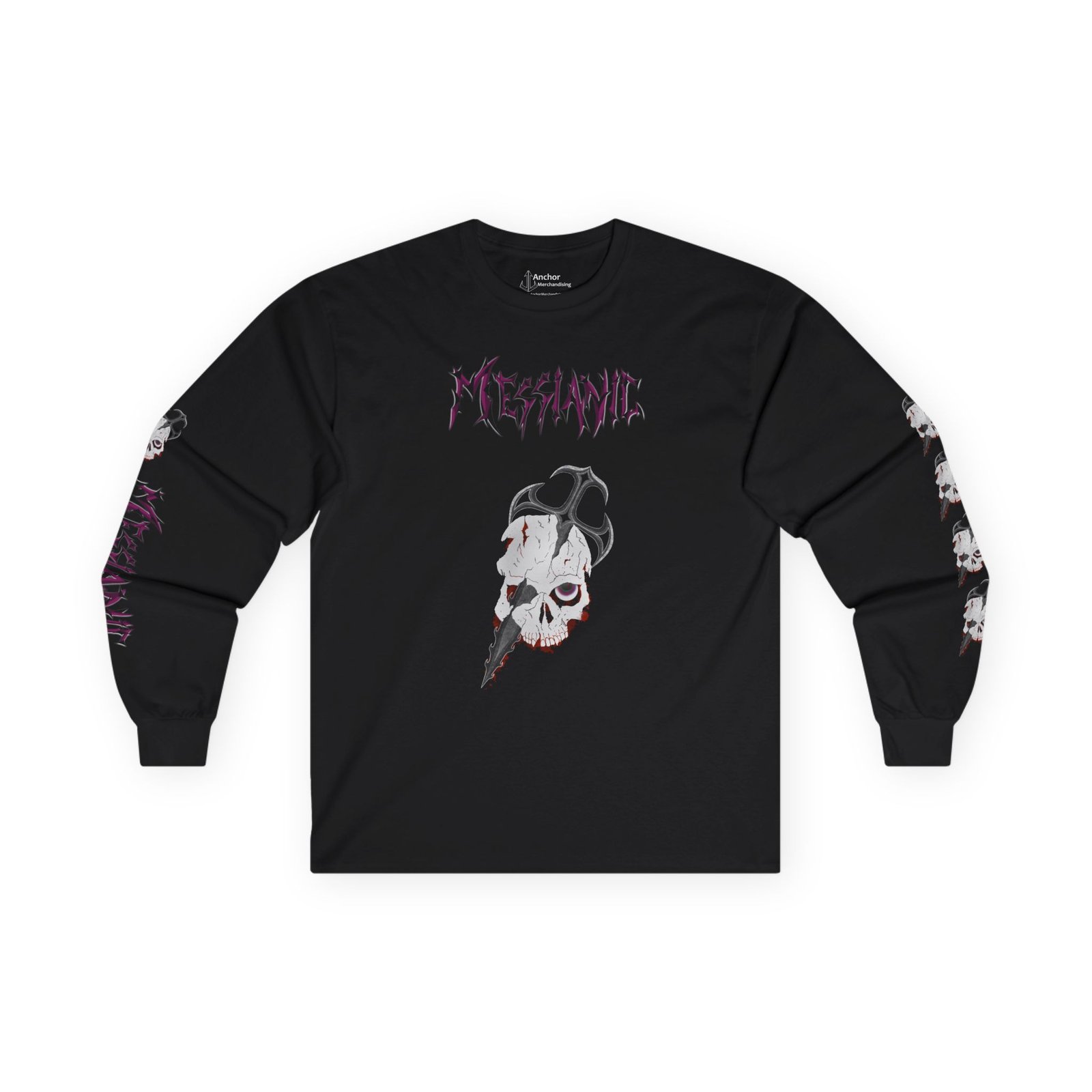 Messianic Skull Logo Long Sleeve T-shirt (2-Sided)
