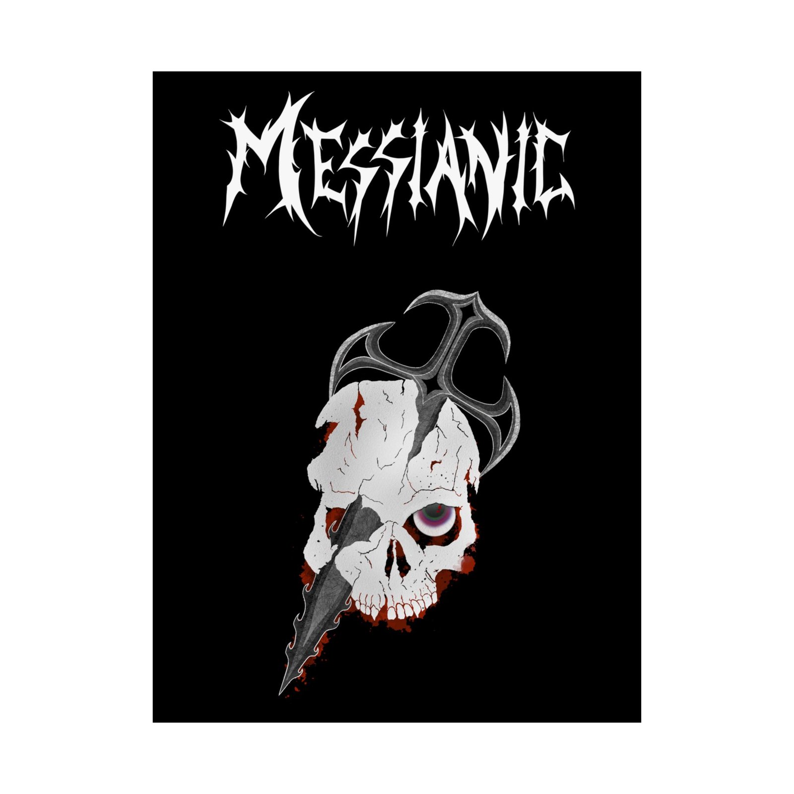Messianic Skull White Logo Poster Prints (210gsm)