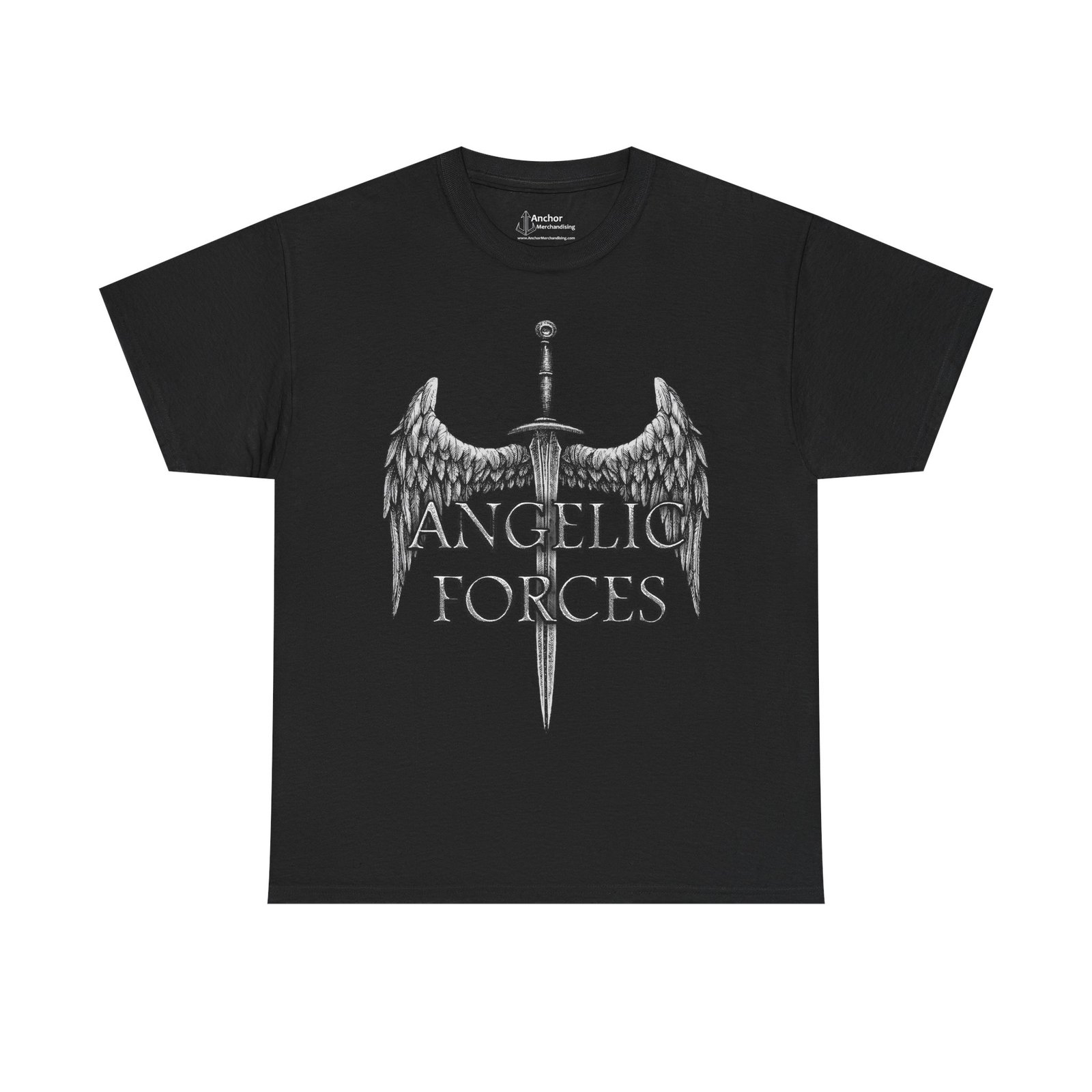 Angelic Forces Sword and Wing Short Sleeve Tshirt
