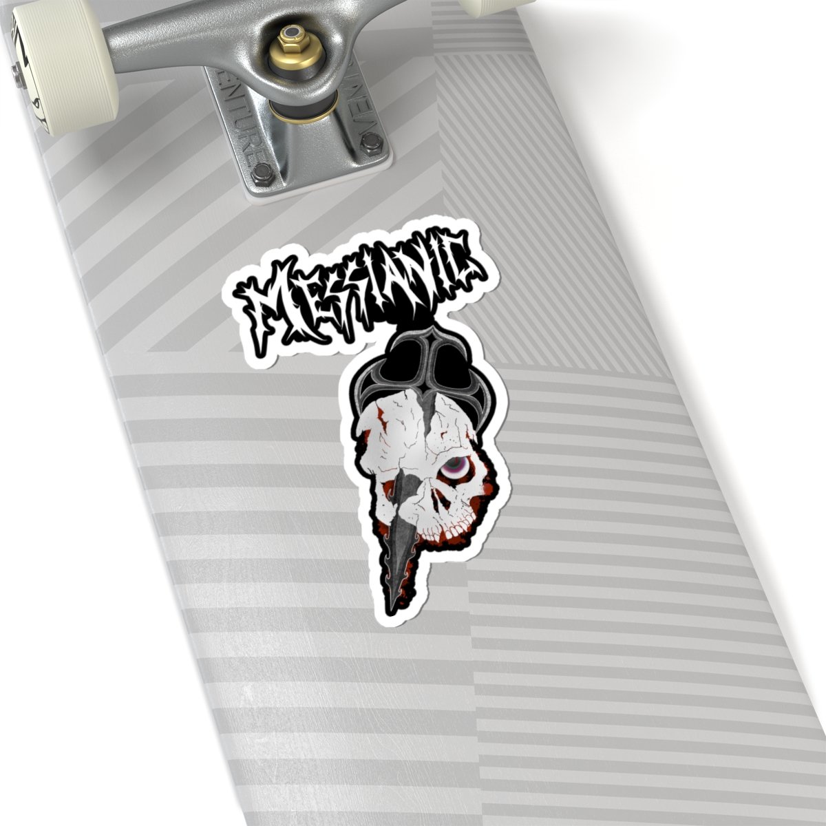 Messianic Skull White Logo Die Cut Stickers