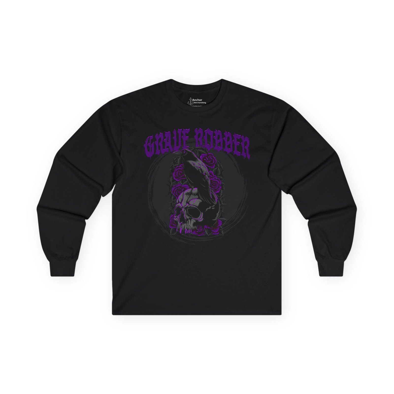 Grave Robber - Black Roses Long Sleeve T-shirt (2-Sided)