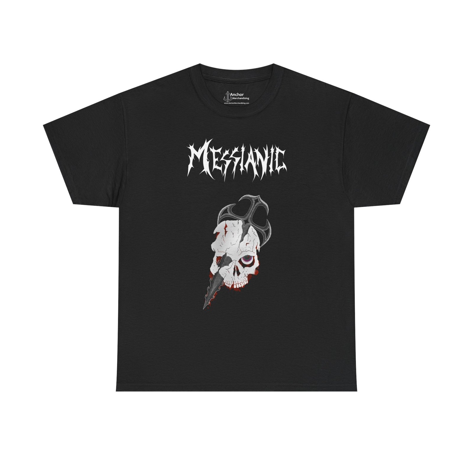 Messianic Skull White Logo Short Sleeve T-shirt (2-Sided)