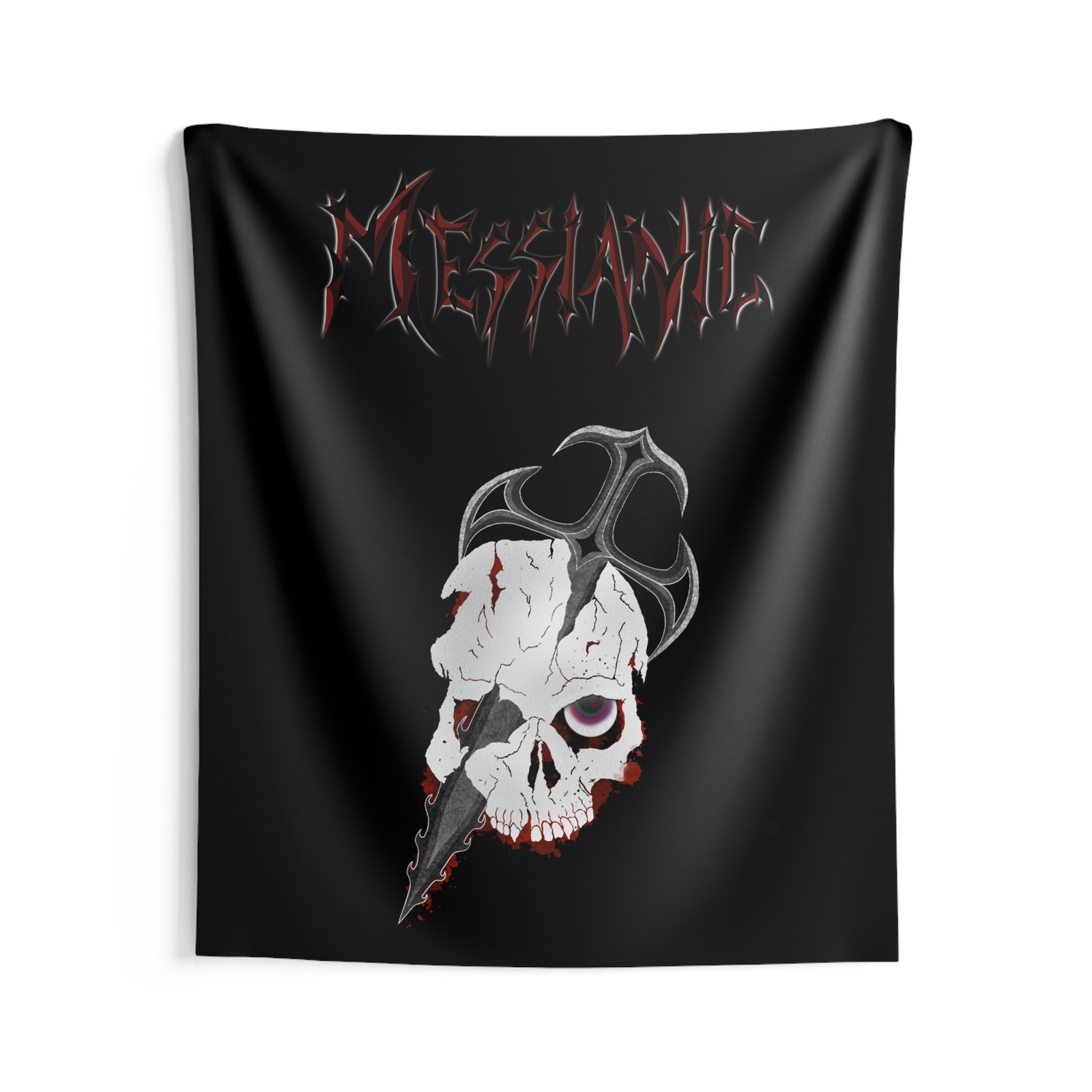 Messianic Skull Red Logo Indoor Wall Tapestries