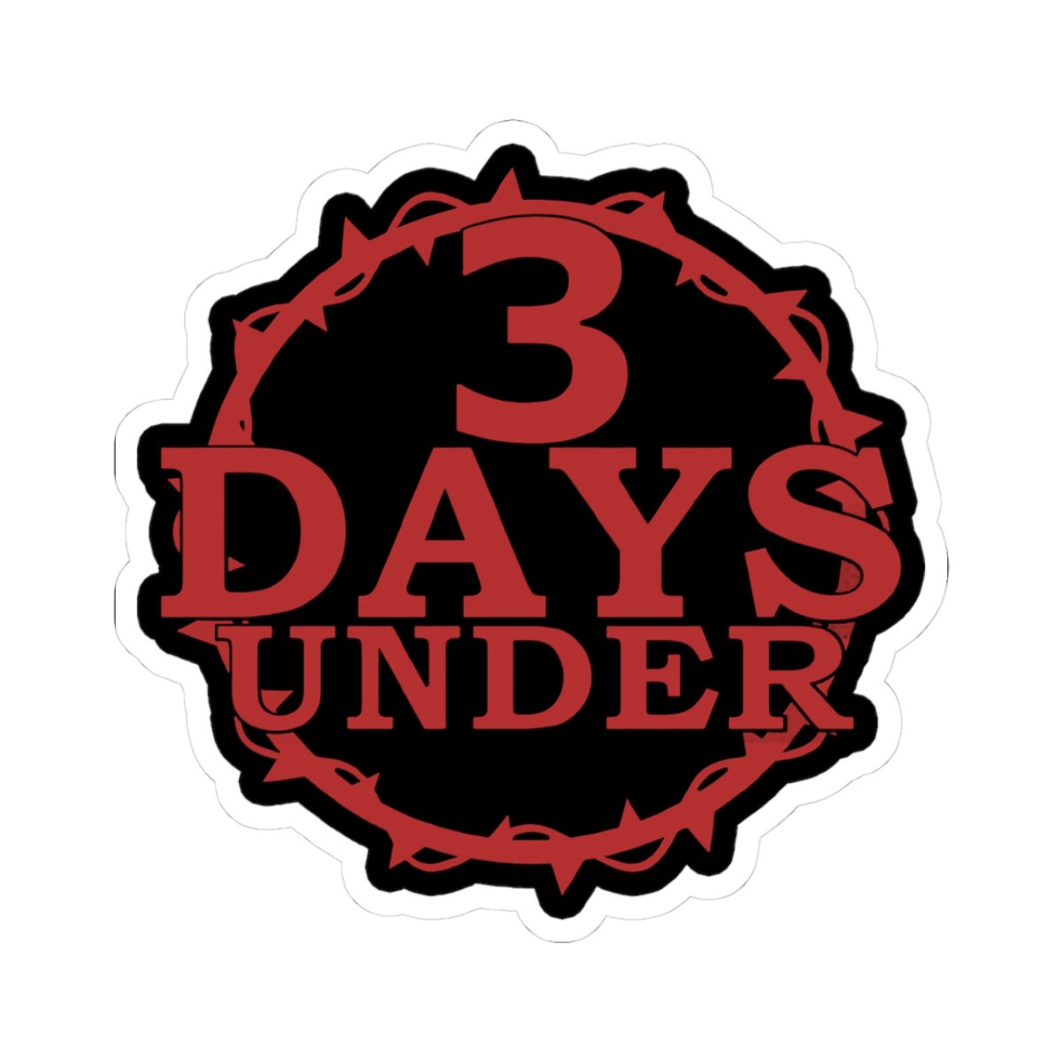3 Days Under Logo Die Cut Stickers - Image 7