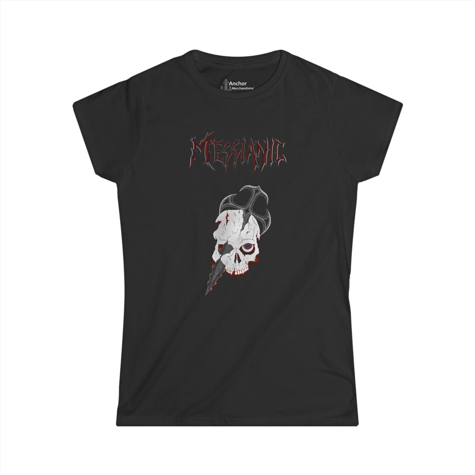 Messianic Skull Red Logo Women's Short Sleeve Tshirt (2-Sided)