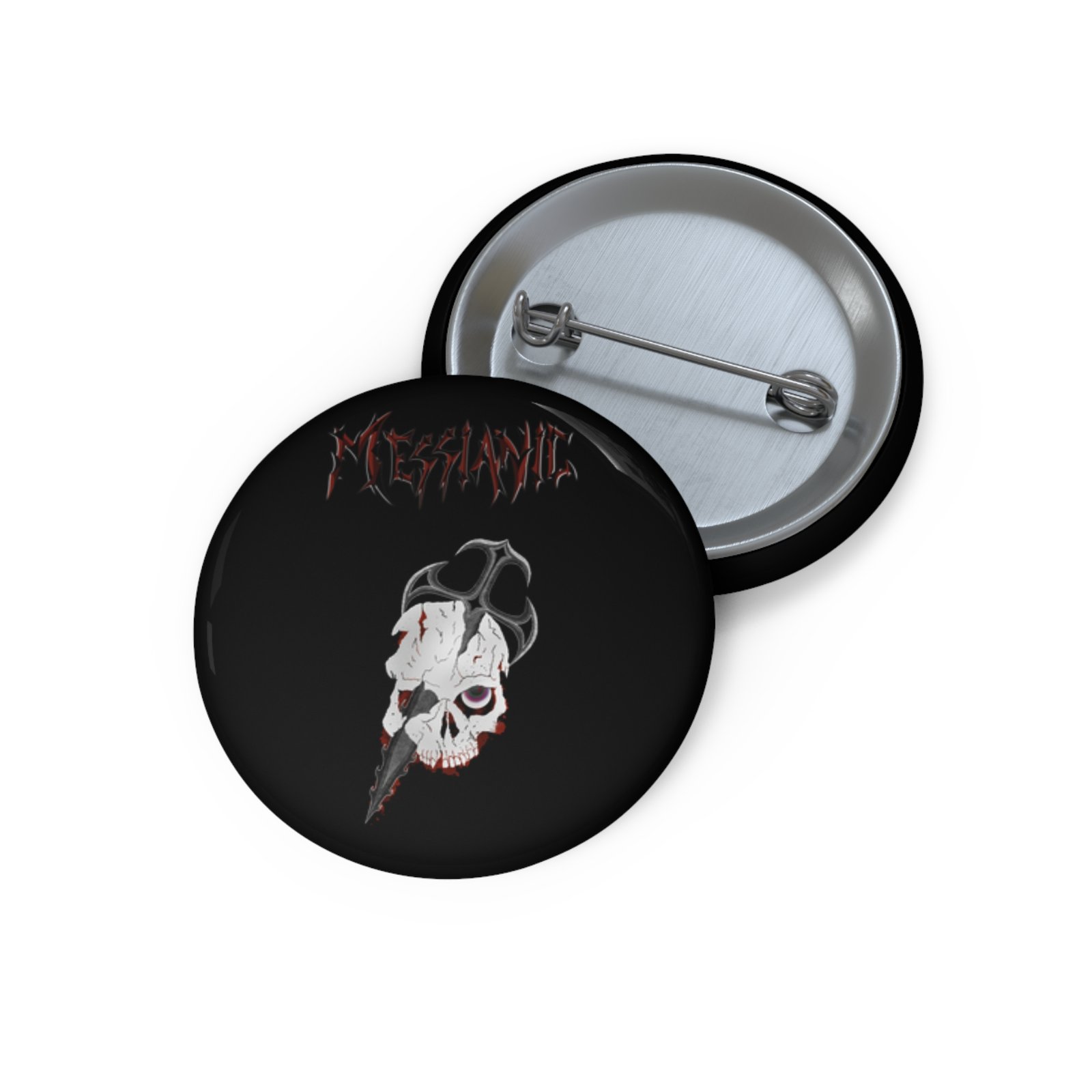 Messianic Skull Red Logo Pin Buttons