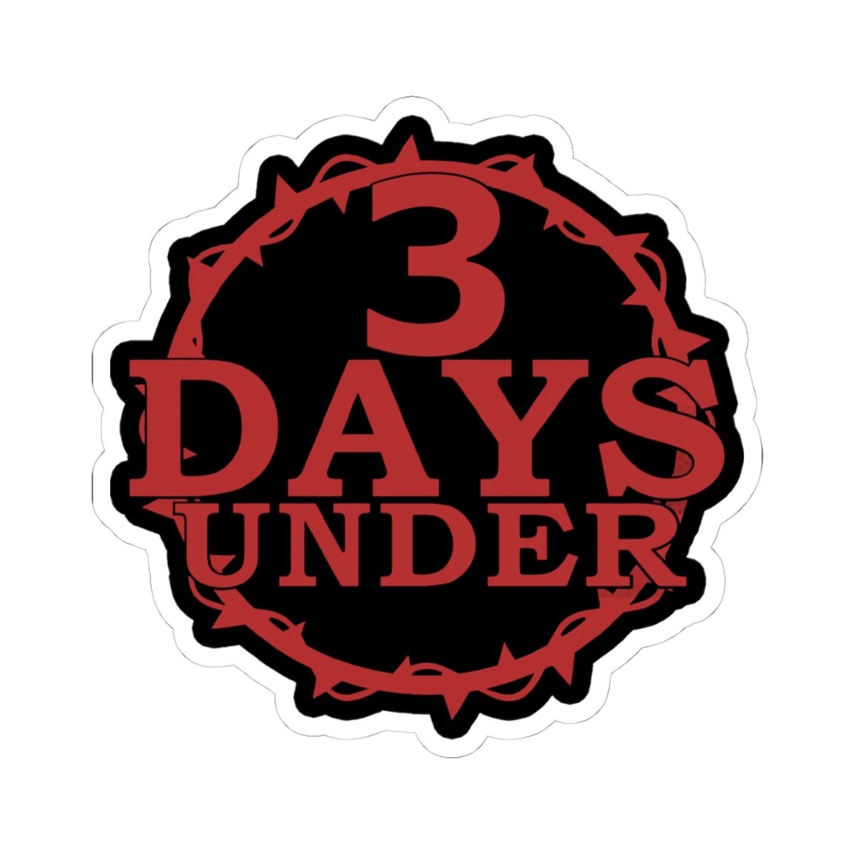 3 Days Under Logo Die Cut Stickers - Image 10