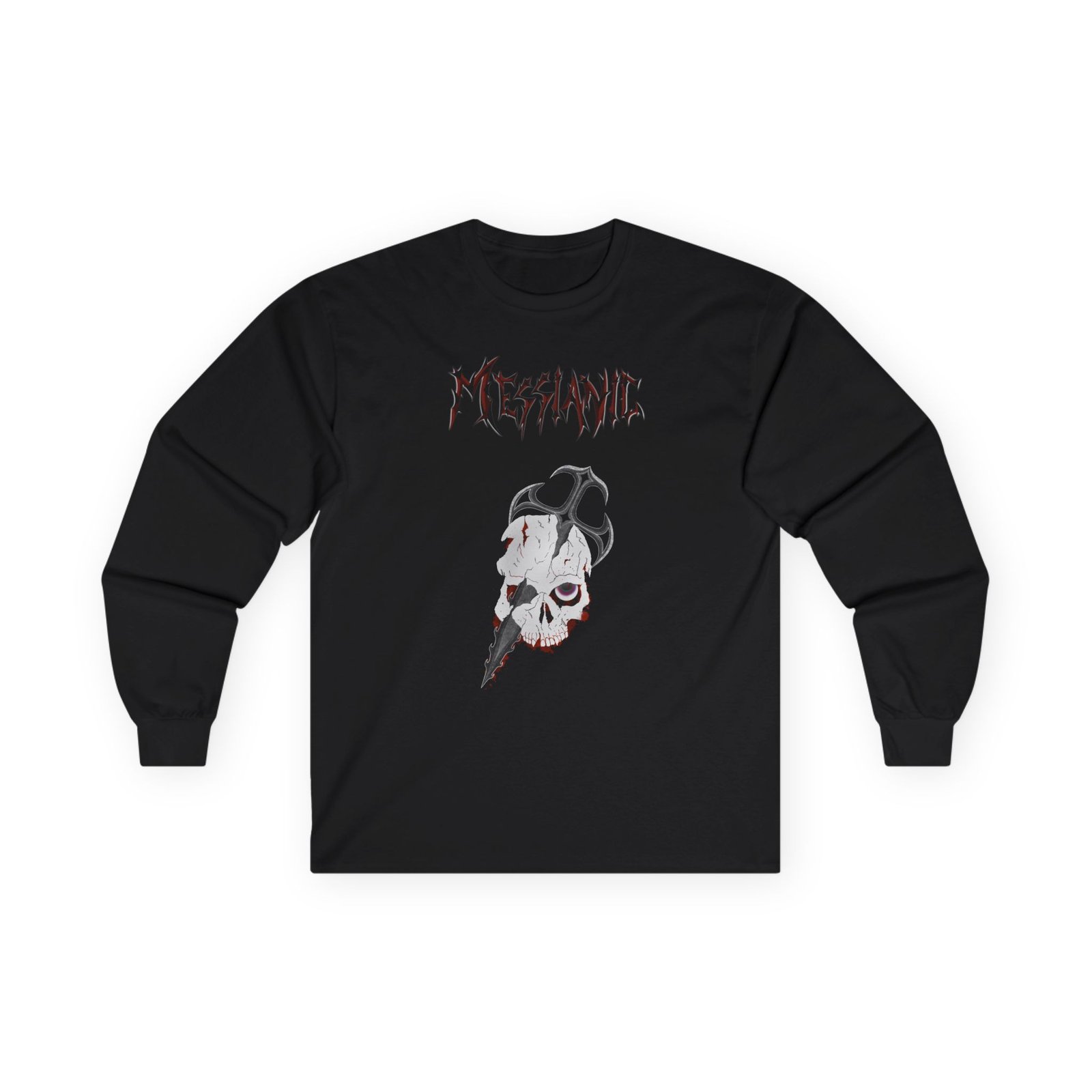 Messianic Skull Red Logo Long Sleeve Tshirt (2-Sided)