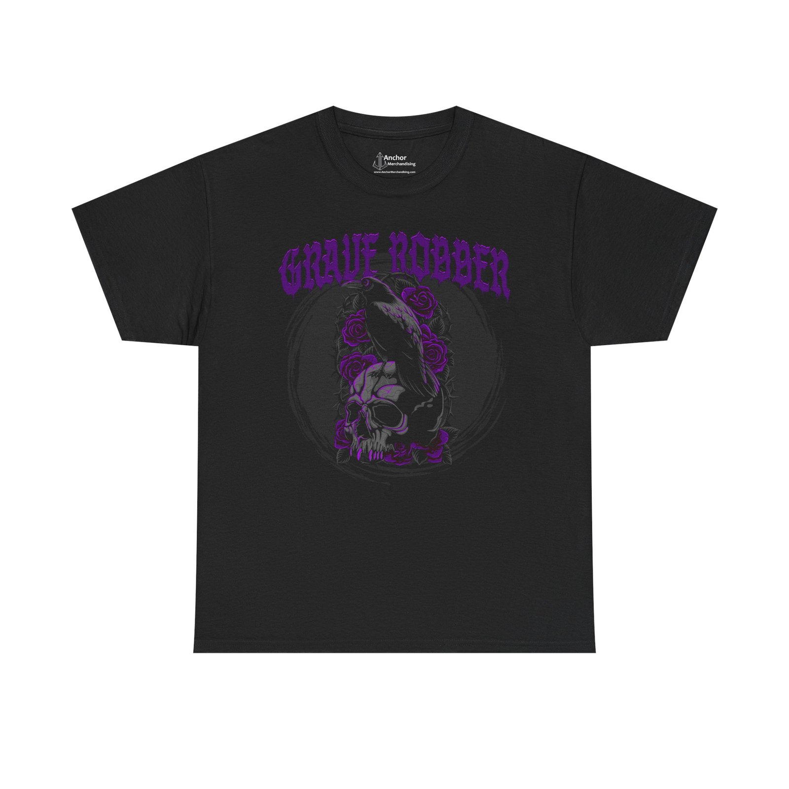 Grave Robber - Black Roses Short Sleeve T-shirt (2-Sided)