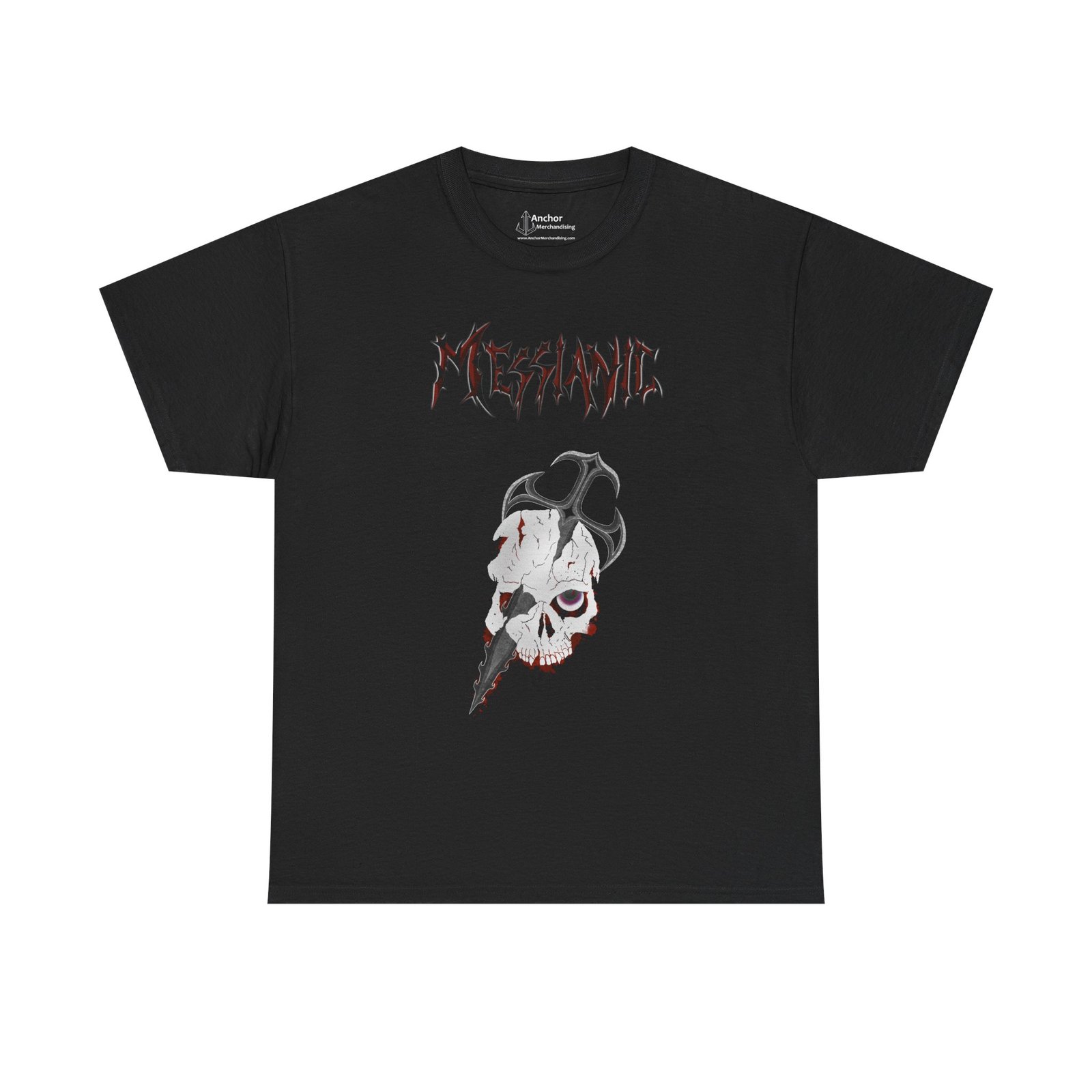 Messianic Skull Red Logo Short Sleeve T-shirt (2-Sided)