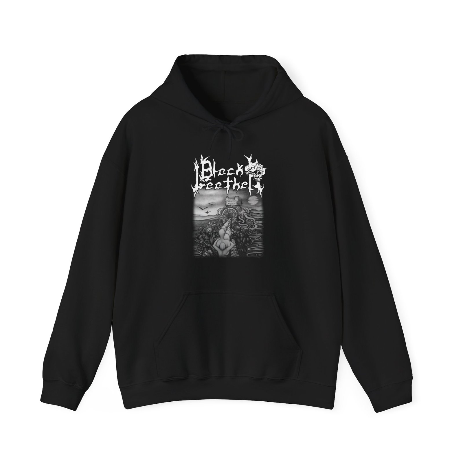 Black Leather - The New Liberty Pullover Hooded Sweatshirt (2-Sided)
