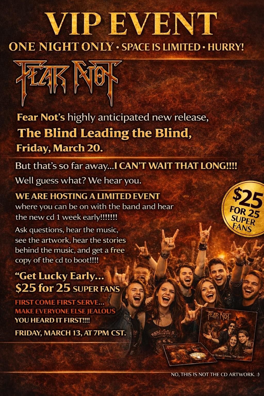 Fear Not Golden Ticket - March 13 Online Listening Party - Image 2