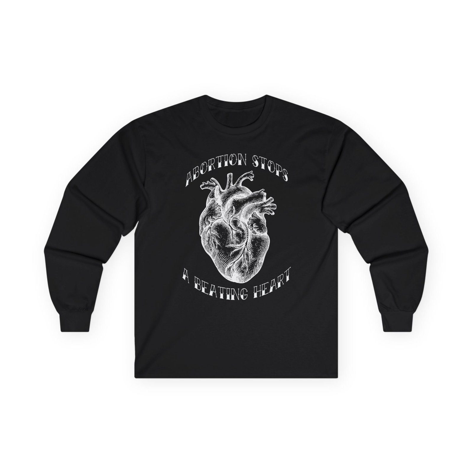 Rock For Life - Abortion Stops A Beating Heart Long Sleeve Tshirt