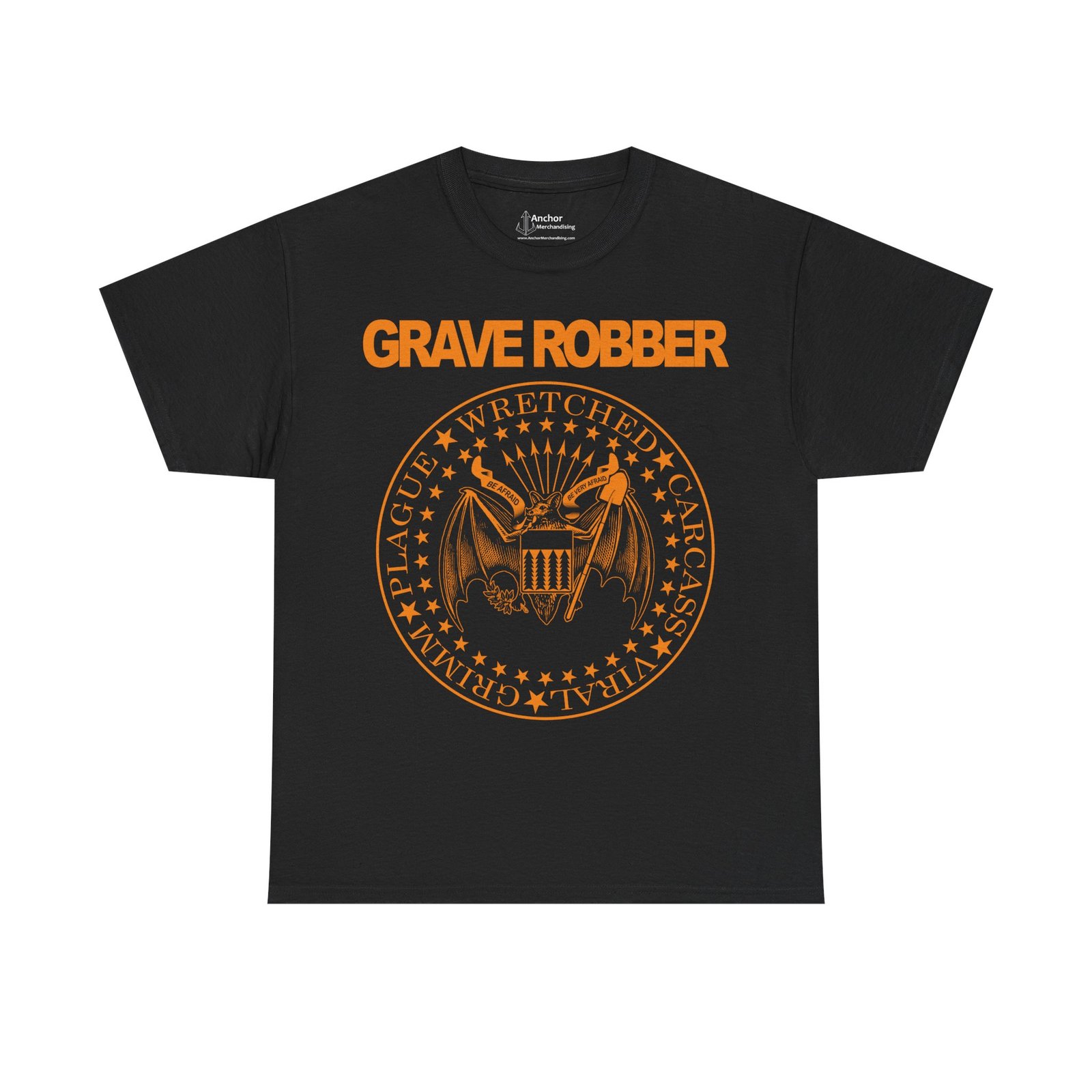 Grave Robber Ramones LIMITED EDITION Orange Short Sleeve T-shirt (2-Sided)