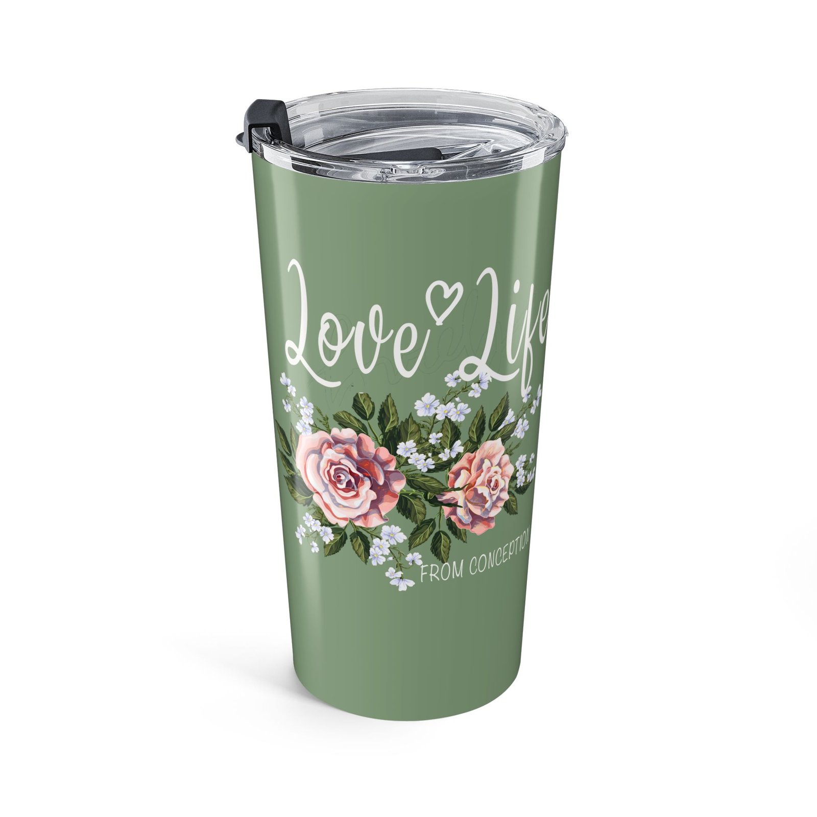 Rock For Life - Love Life 20oz Stainless Steel Tumbler (Green)