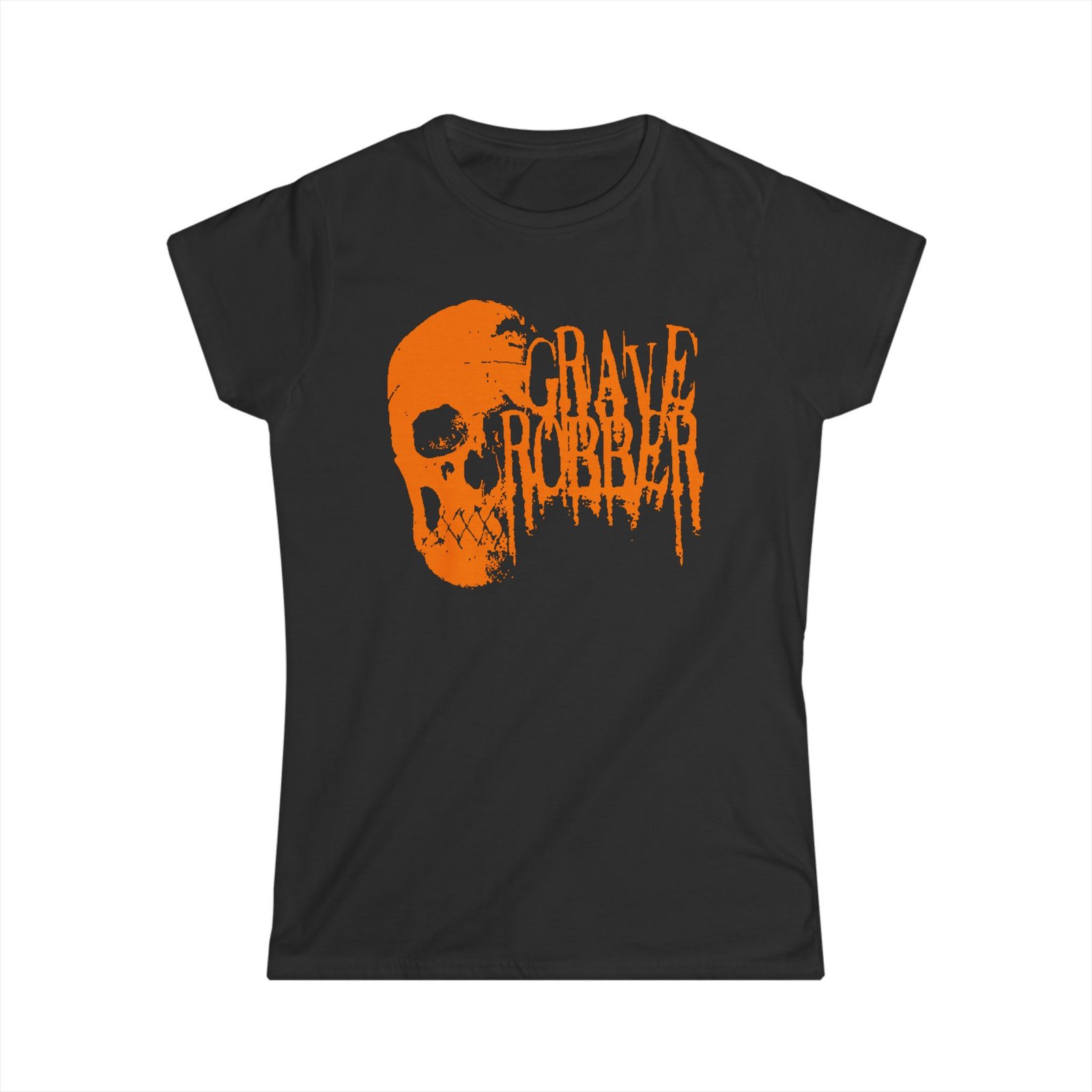 Grave Robber Skull And Logo (Limited Edition Orange) Women's Short Sleeve Tshirt