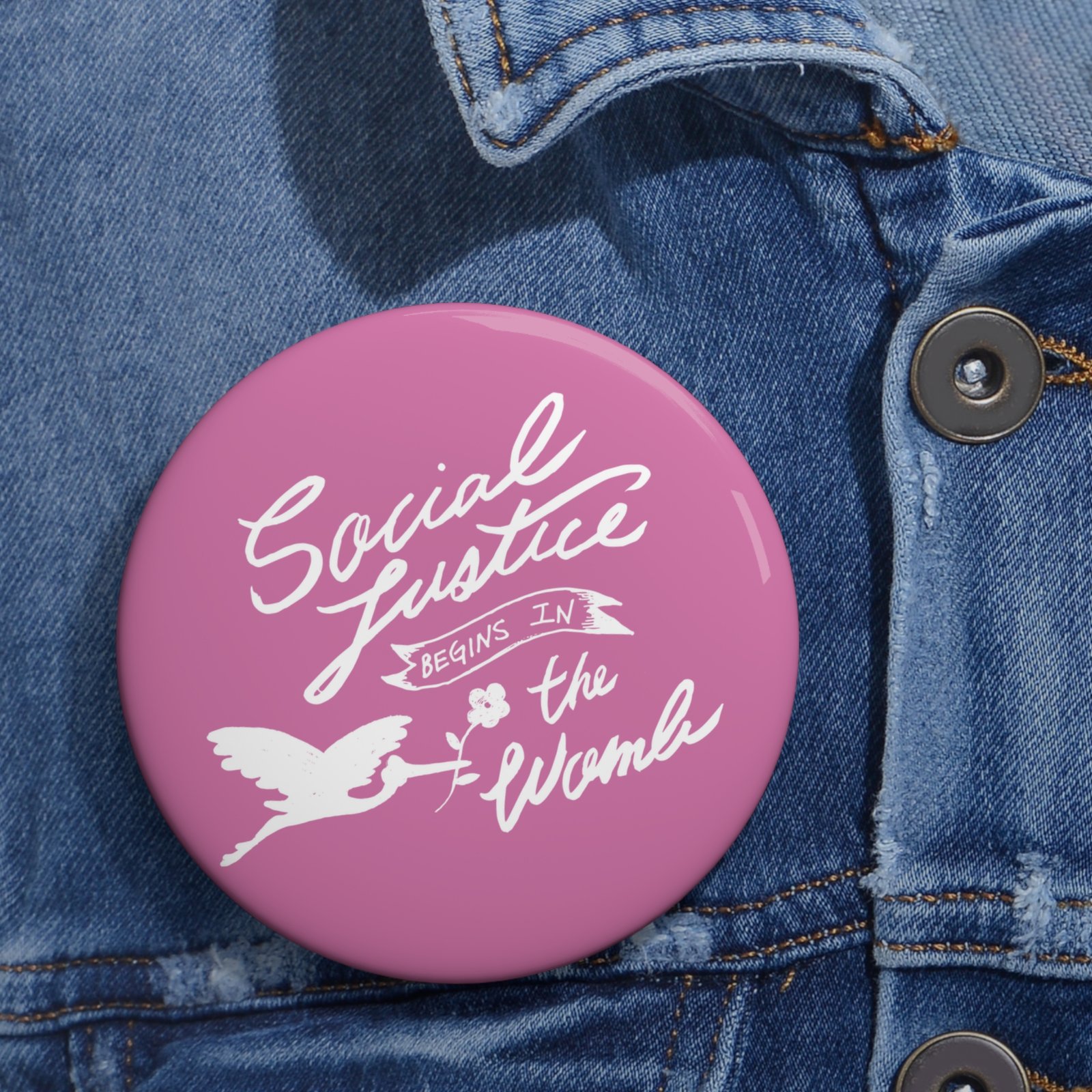 Rock For Life - Social Justice Pin Buttons (Pink)