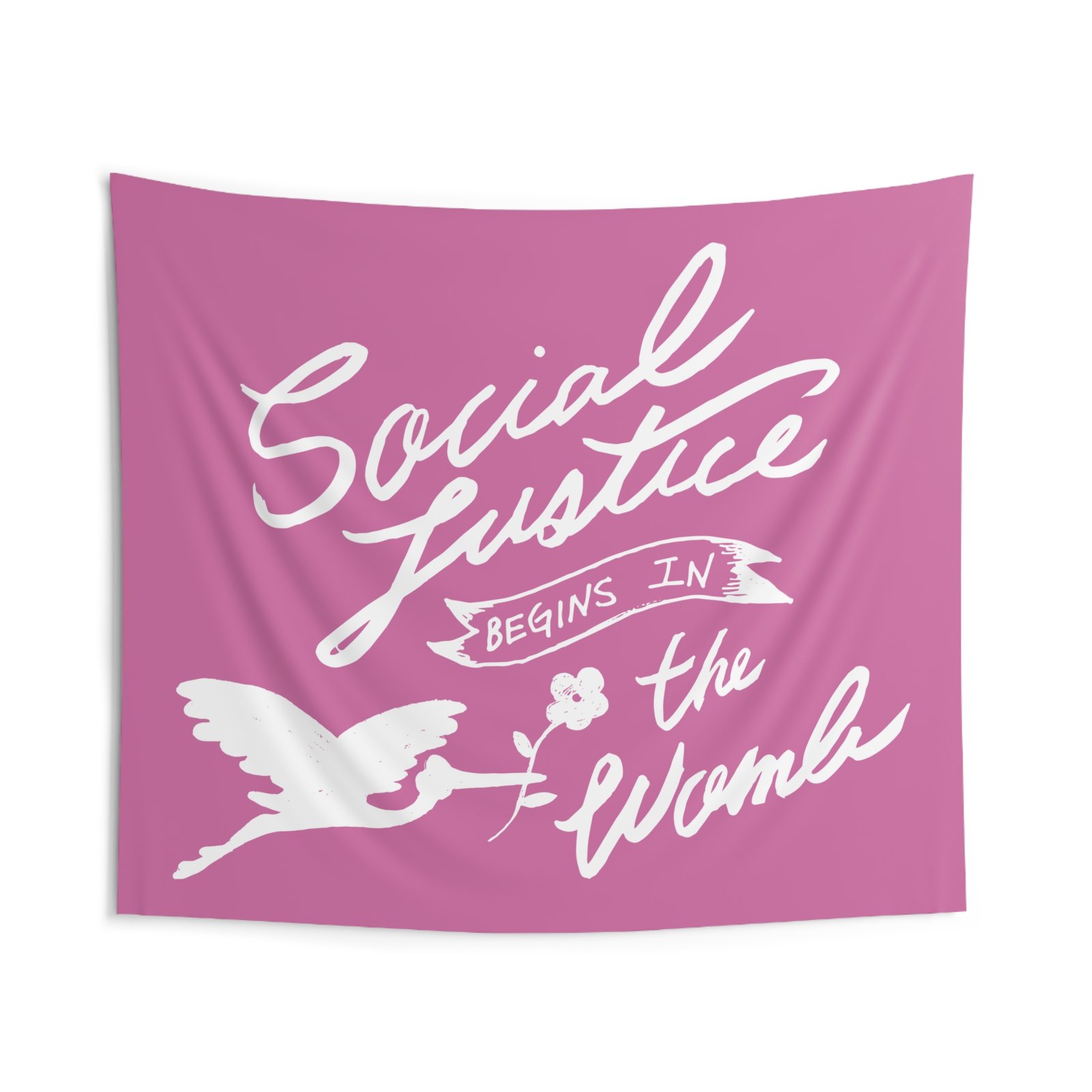 Rock For Life - Social Justice Indoor Wall Tapestries (Pink)