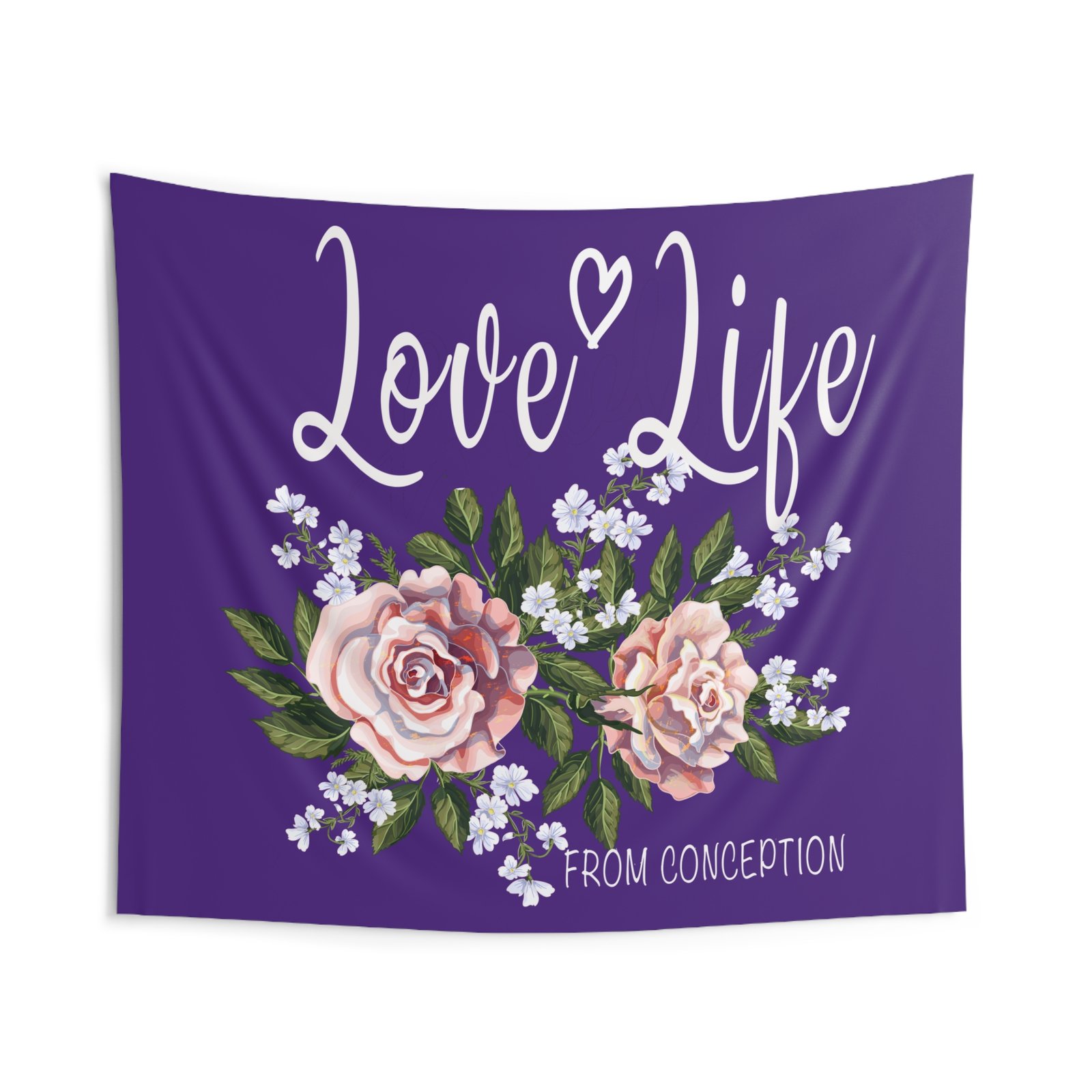 Rock For Life - Love Life Indoor Wall Tapestries (Purple)
