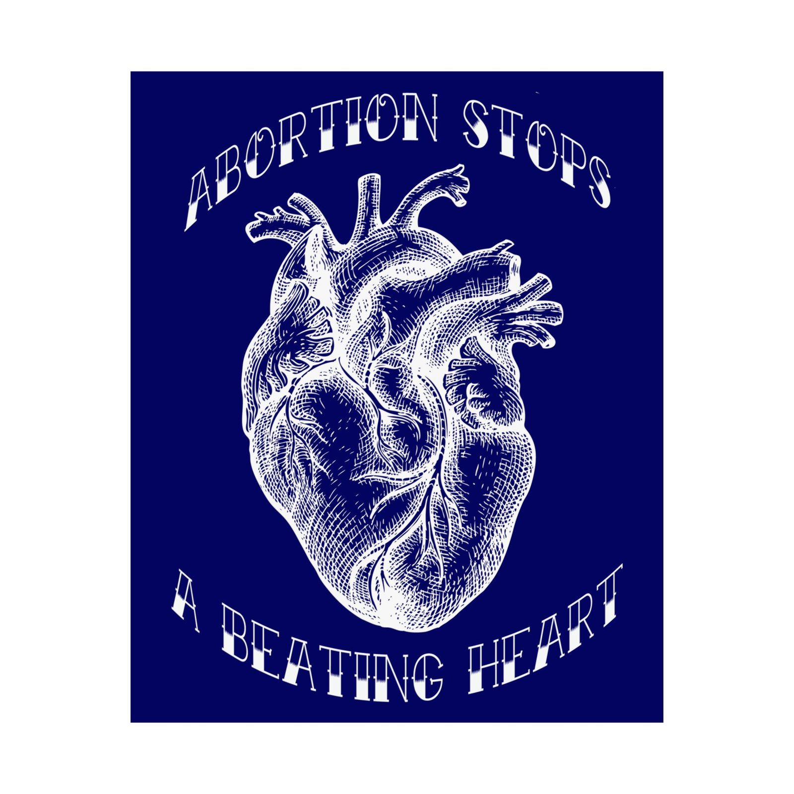 Rock For Life - Abortion Stops A Beating Heart Poster Prints (210gsm) (Blue)