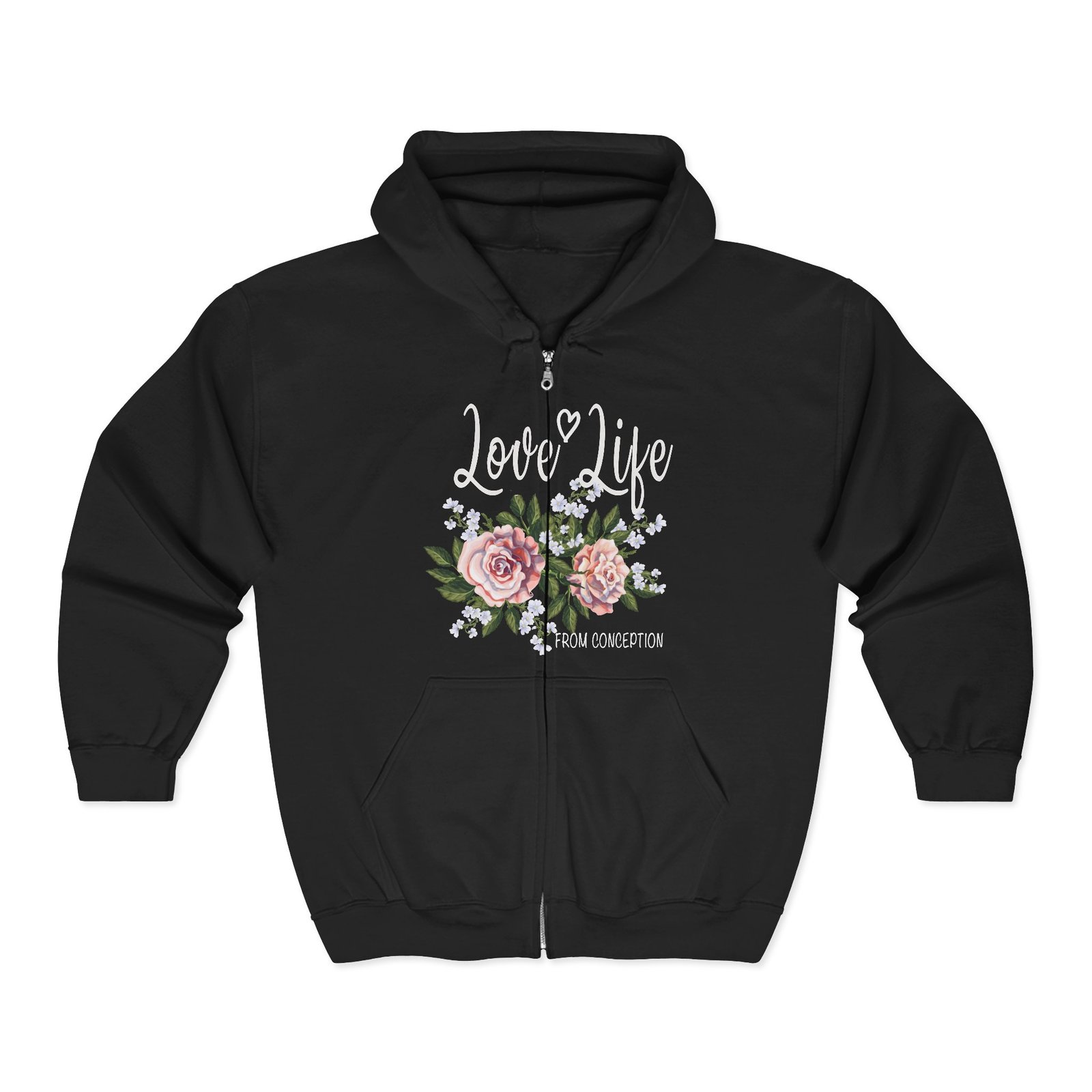 Rock For Life - Love Life Full Zip Hooded Sweatshirt