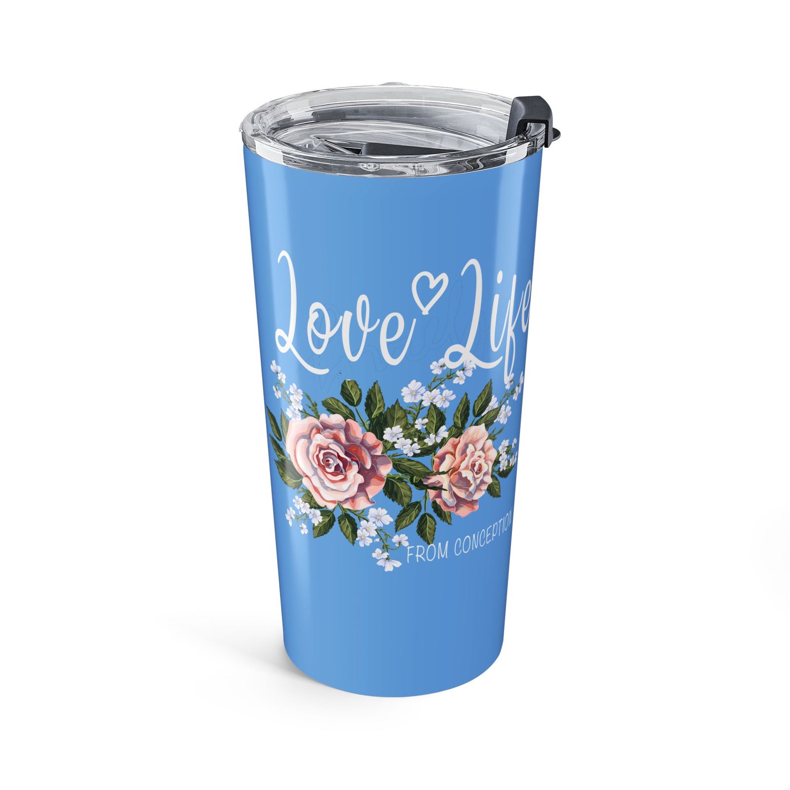 Rock For Life - Love Life 20oz Stainless Steel Tumbler (Blue)