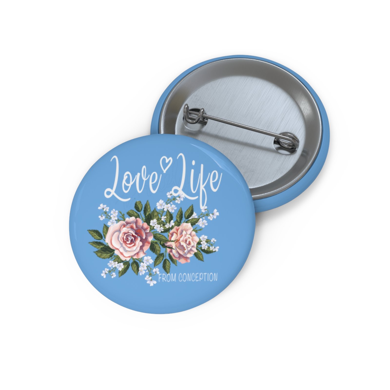 Rock For Life - Love Life Pin Buttons (Blue)