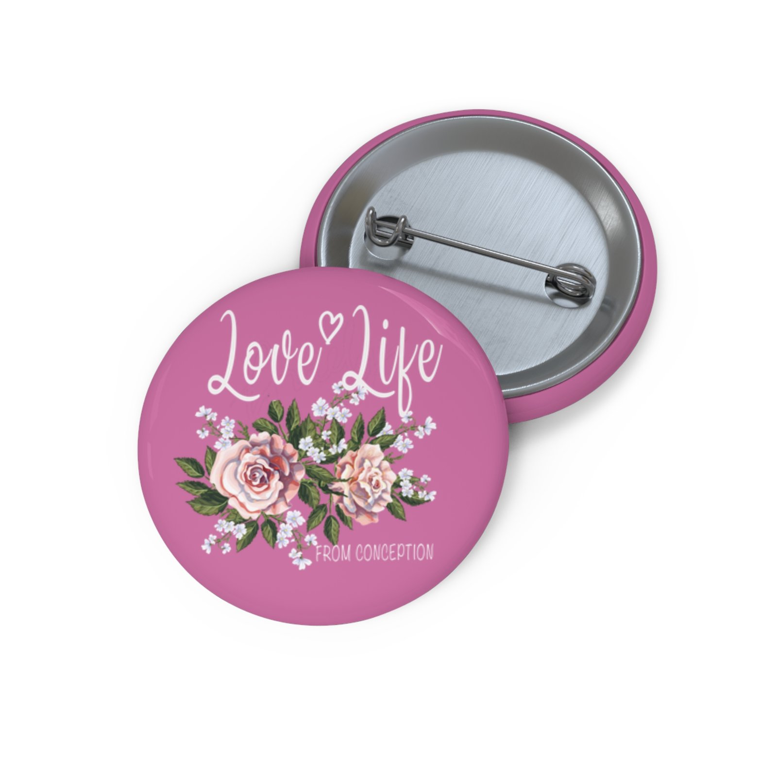 Rock For Life - Love Life Pin Buttons (Pink)