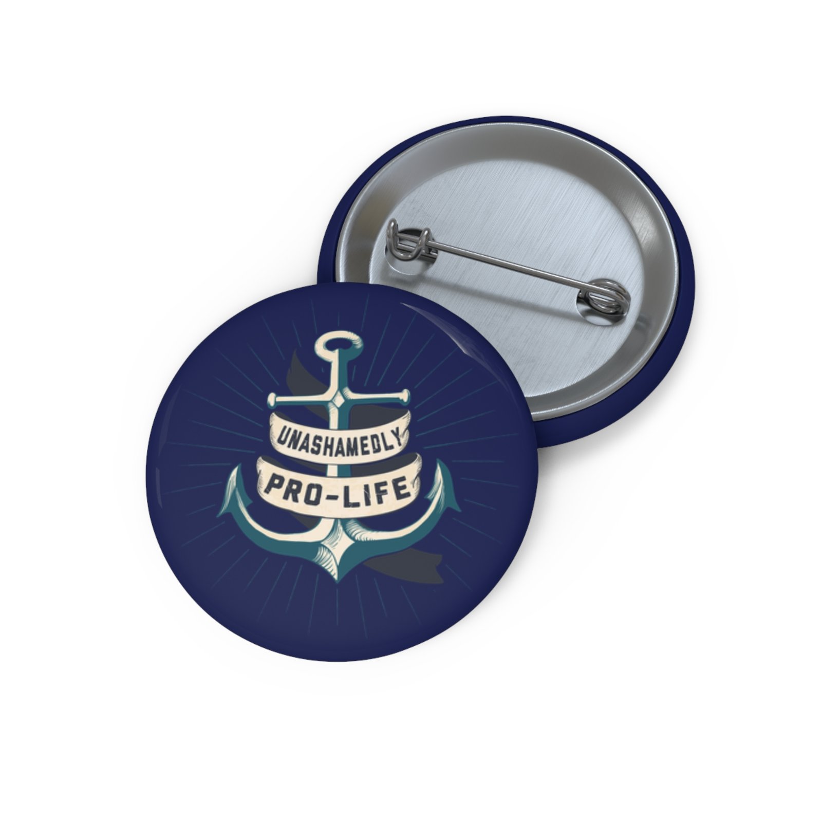 Rock For Life - Unashamedly Pin Buttons (Blue)