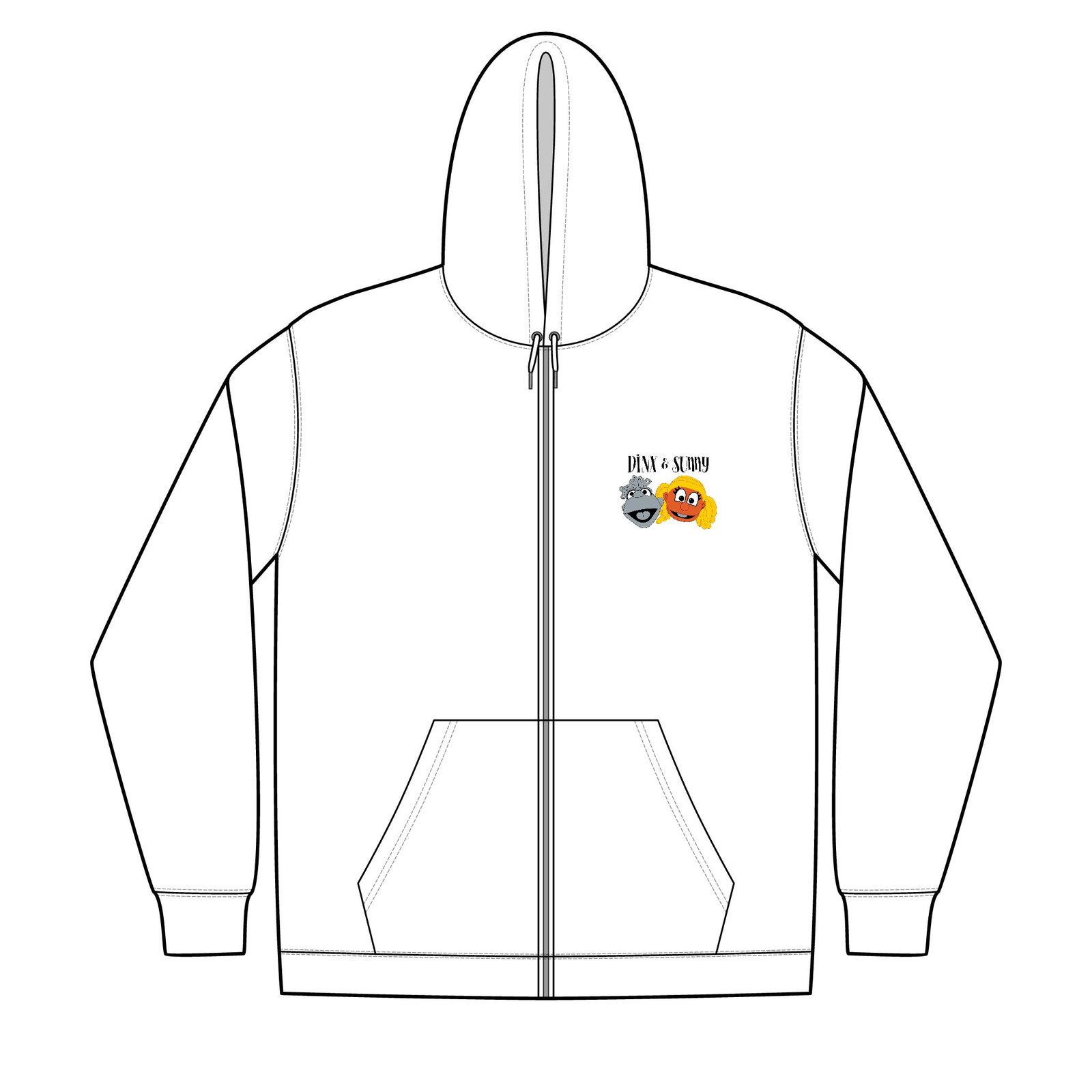 Dinx The Puppet - Dinx & Sunny Full-Zip Hooded Sweatshirt