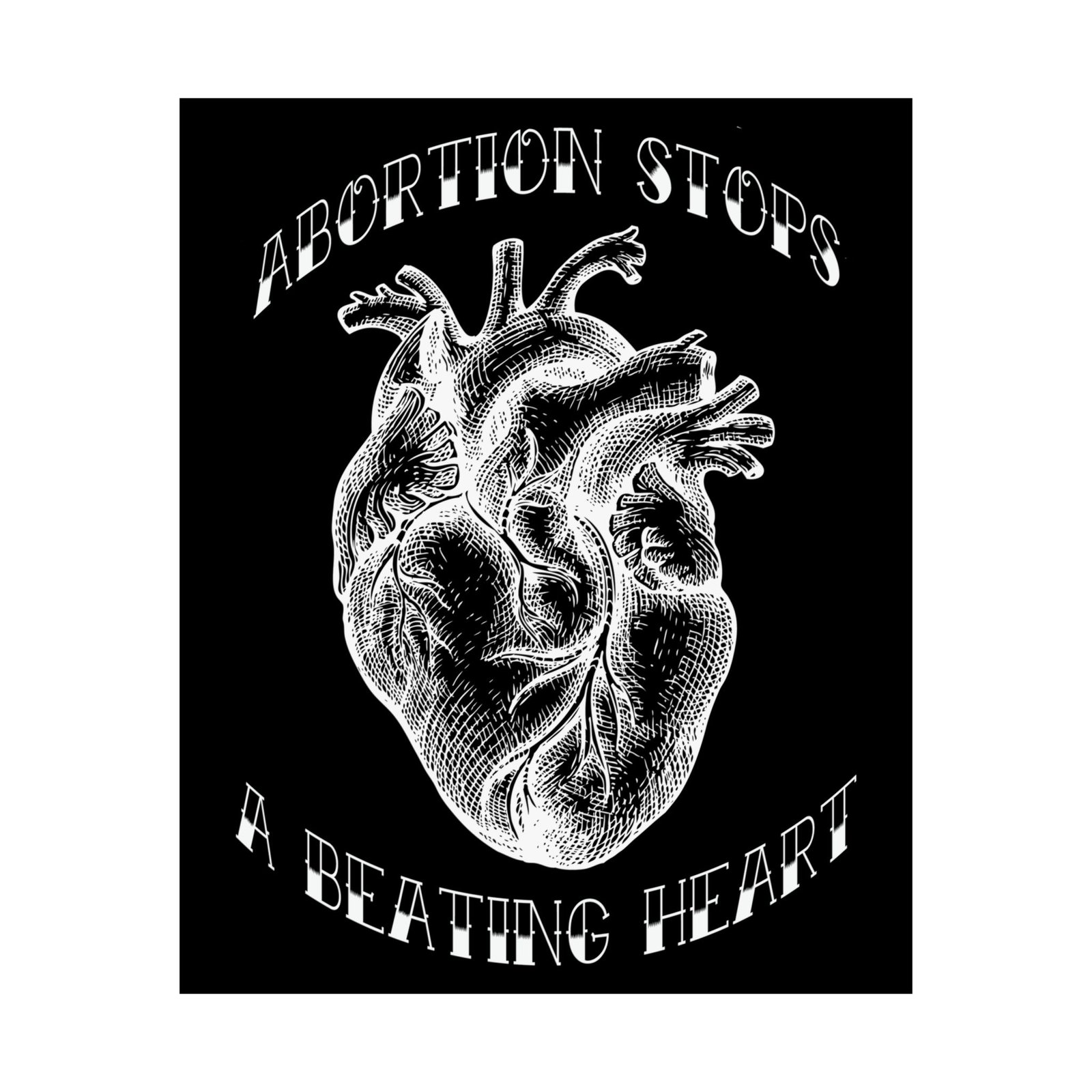 Rock For Life - Abortion Stops A Beating Heart Poster Prints (210gsm)
