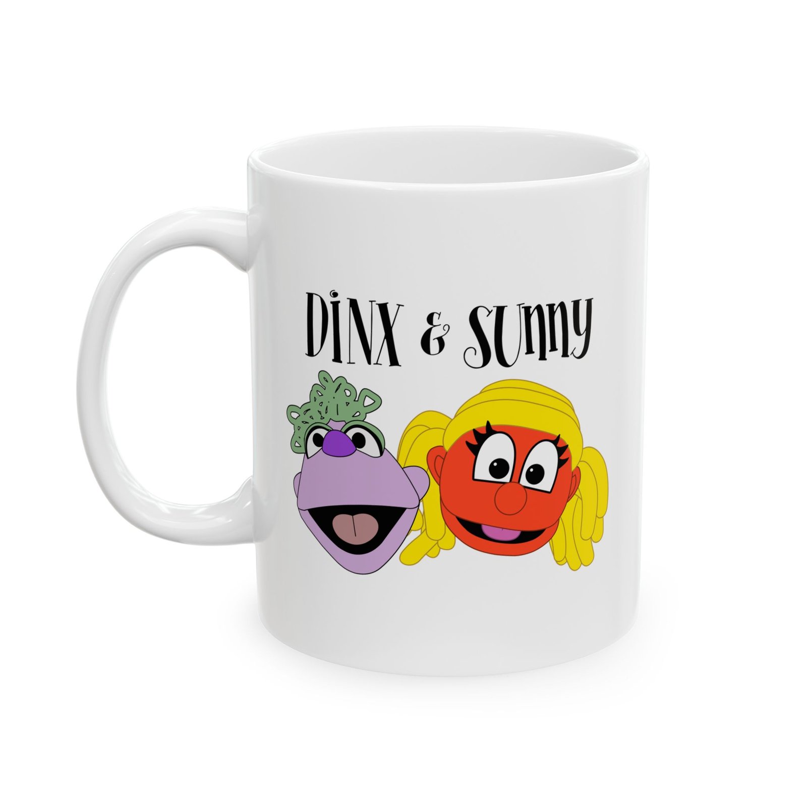 Dinx The Puppet - Dinx & Sunny Ceramic Mug, (11oz, 15oz)